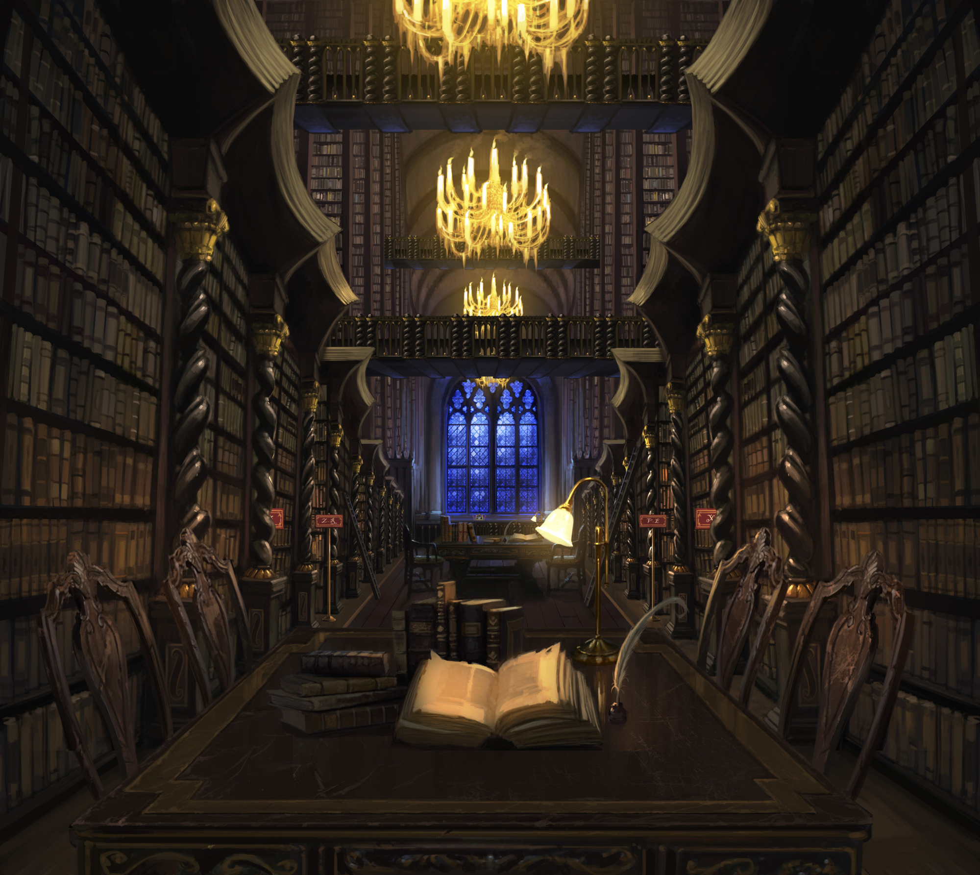 2000x1790 Hogwarts Library, Desktop