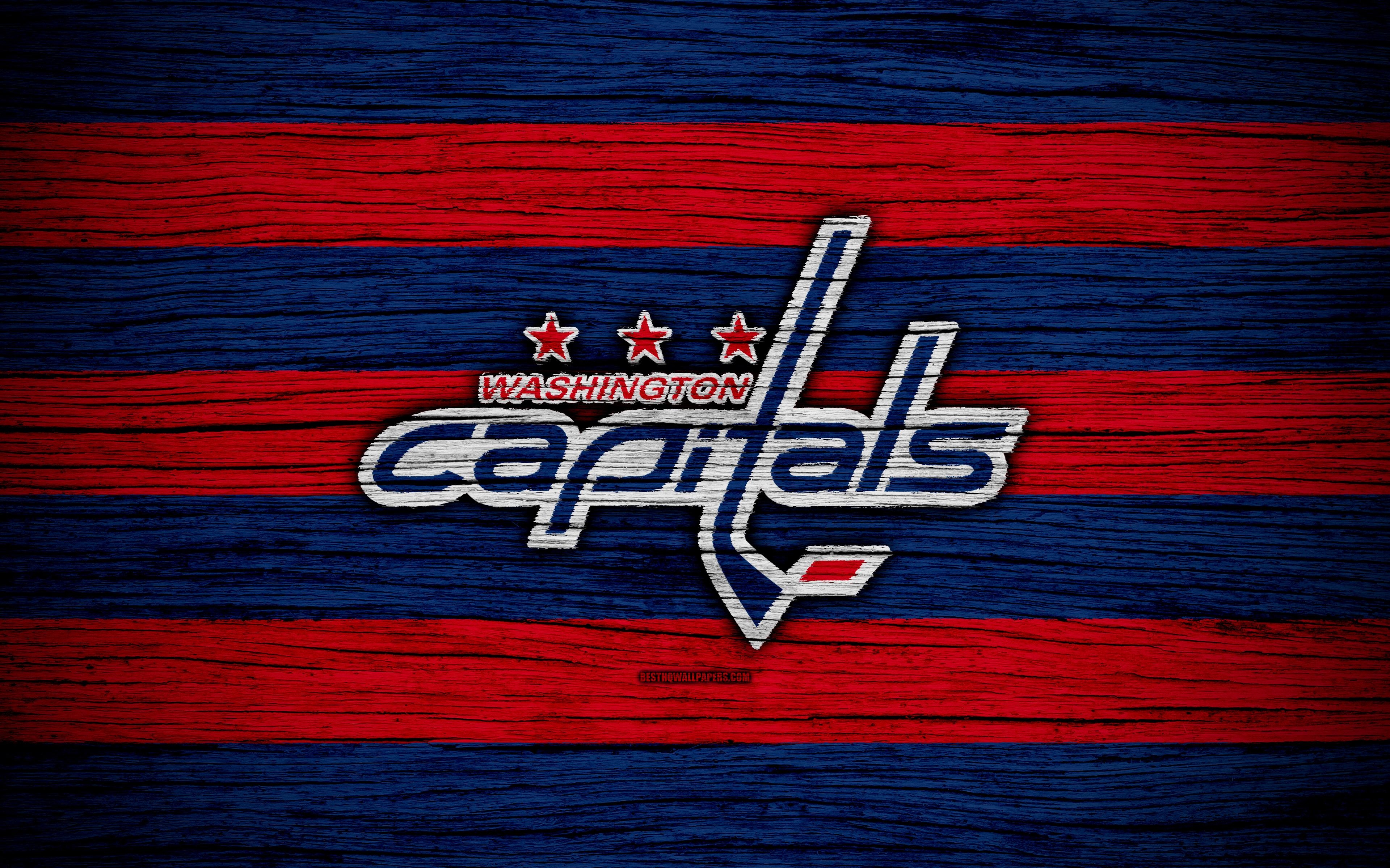 3840x2400 Download wallpaper Washington Capitals, 4k, NHL, hockey club, Desktop