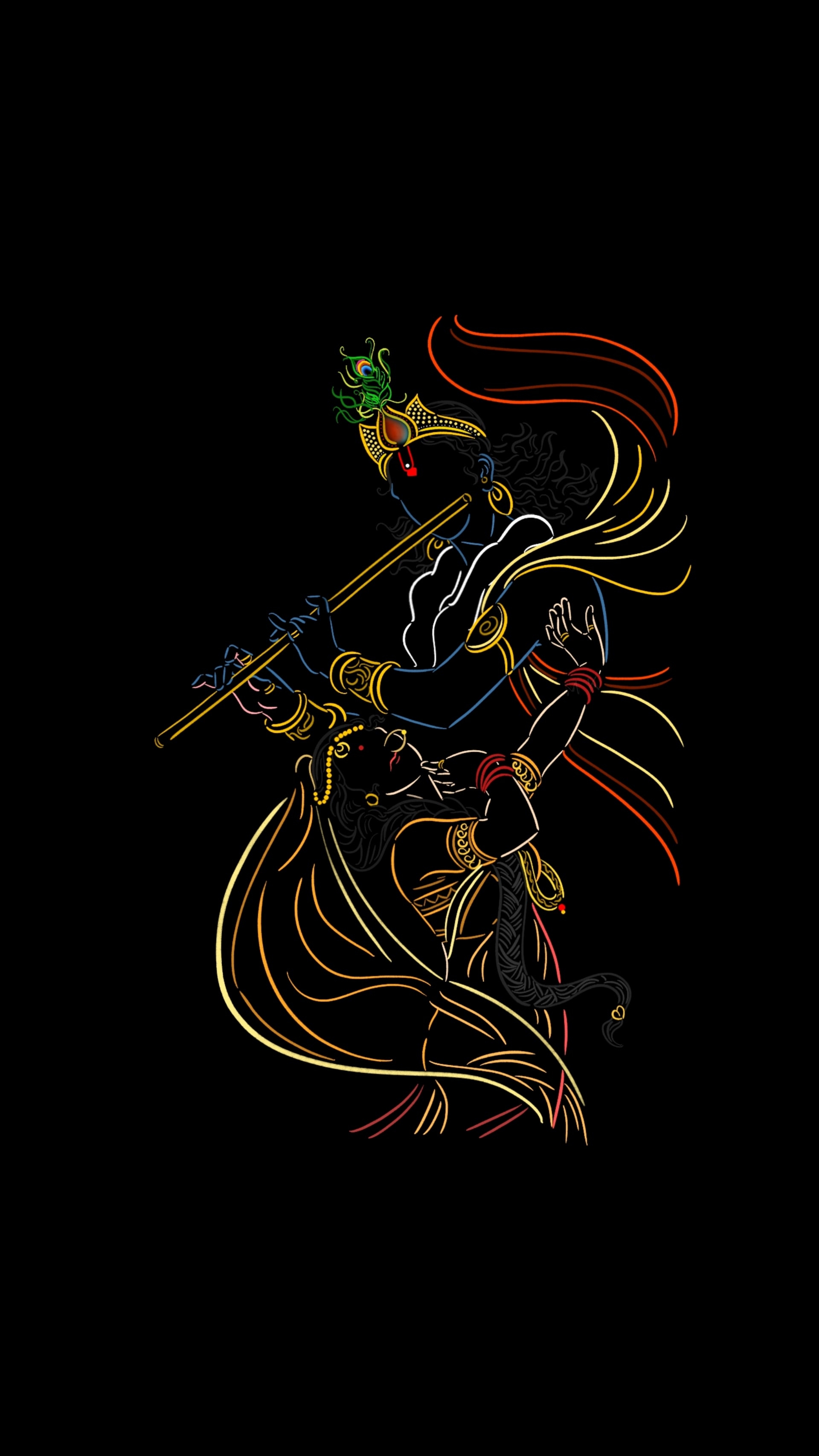 1920x3420 Radha Krishna (minimal wallpaper) hope, Phone