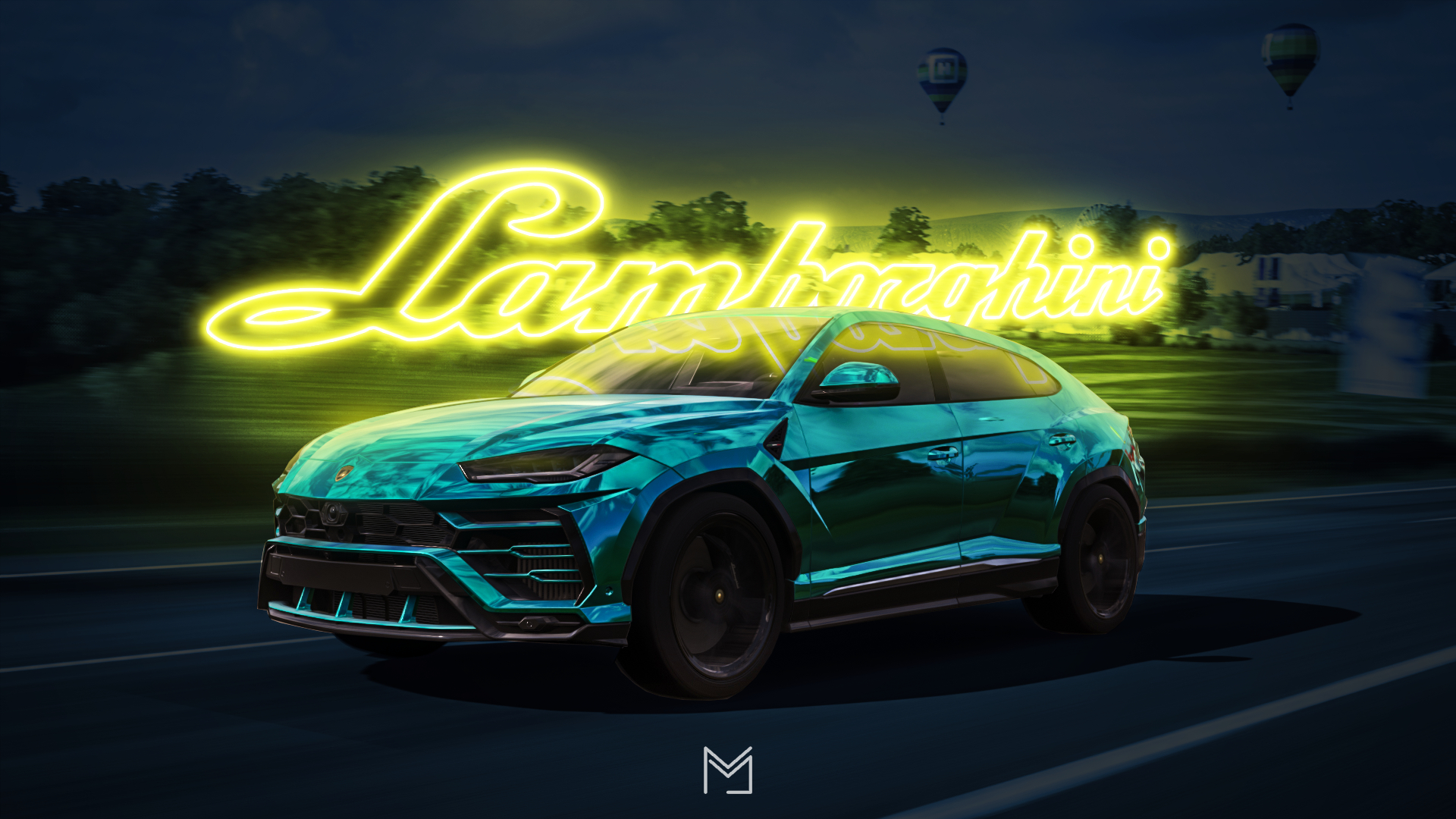 1920x1080 A Neon Lamborghini Urus!, Desktop