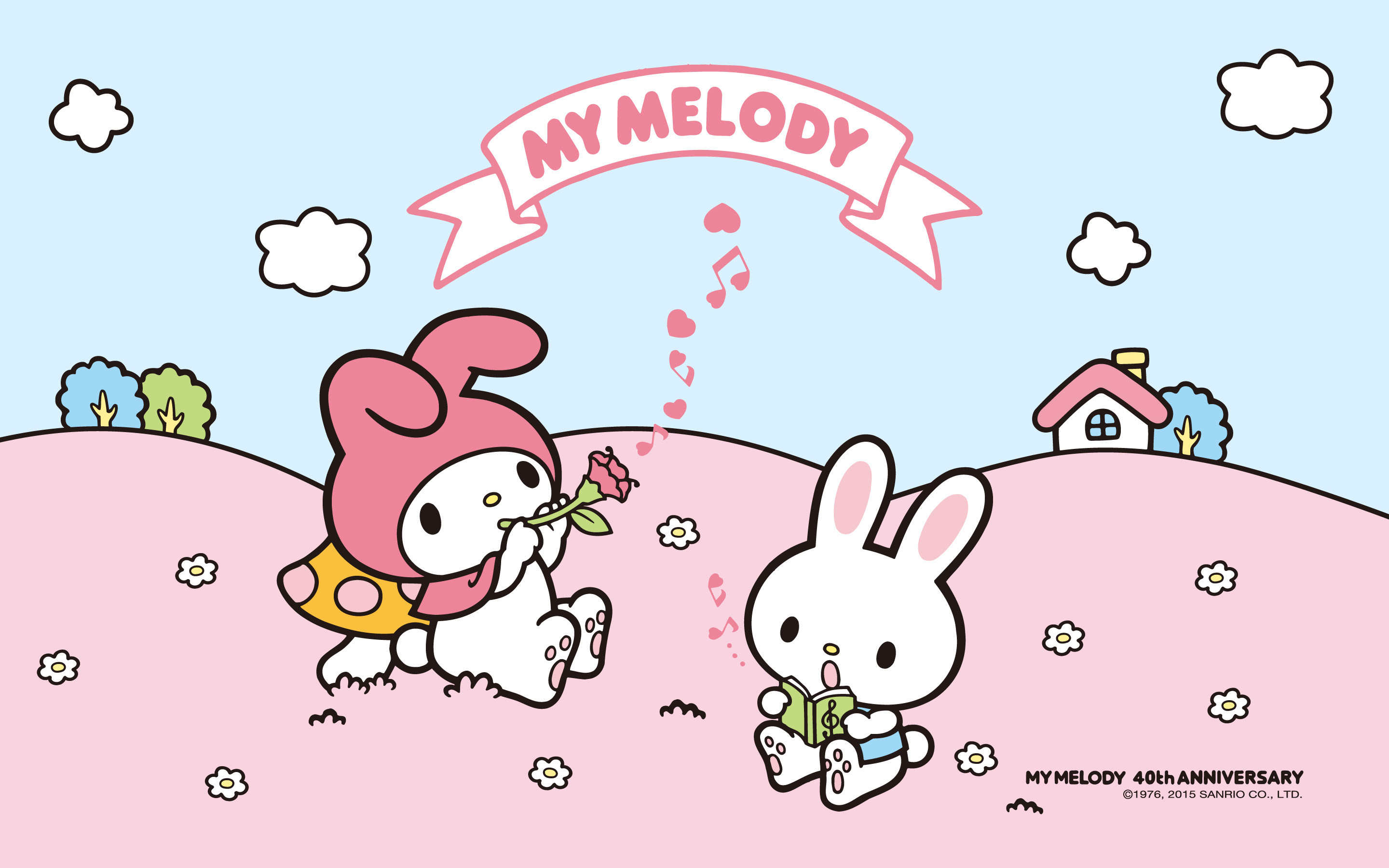 2880x1800 My Melody Pink & Blue Music Background, Desktop