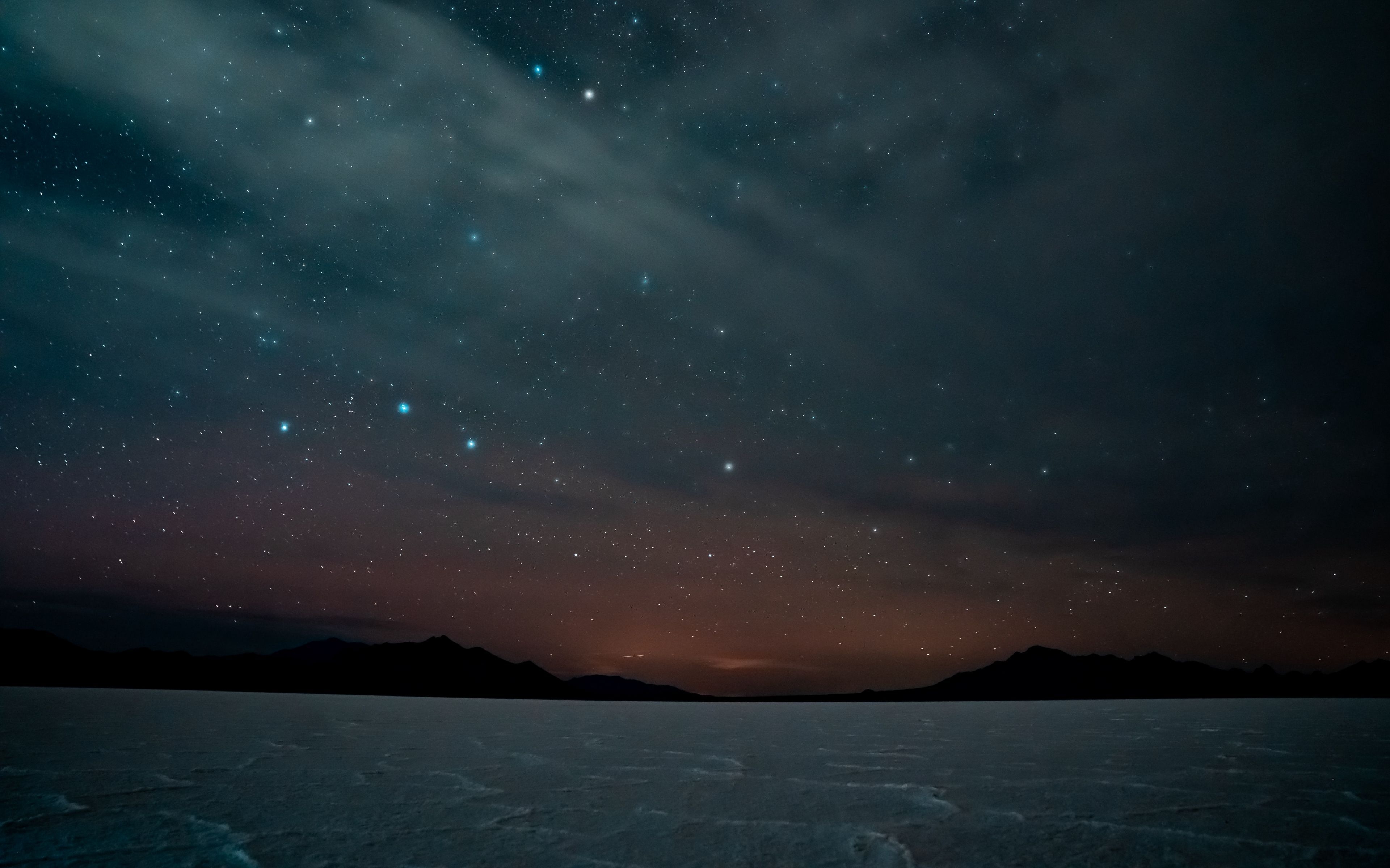 3840x2400 Download wallpaper  night, starry sky, mountains, dark, landscape 4k ultra HD 16:10 HD background, Desktop