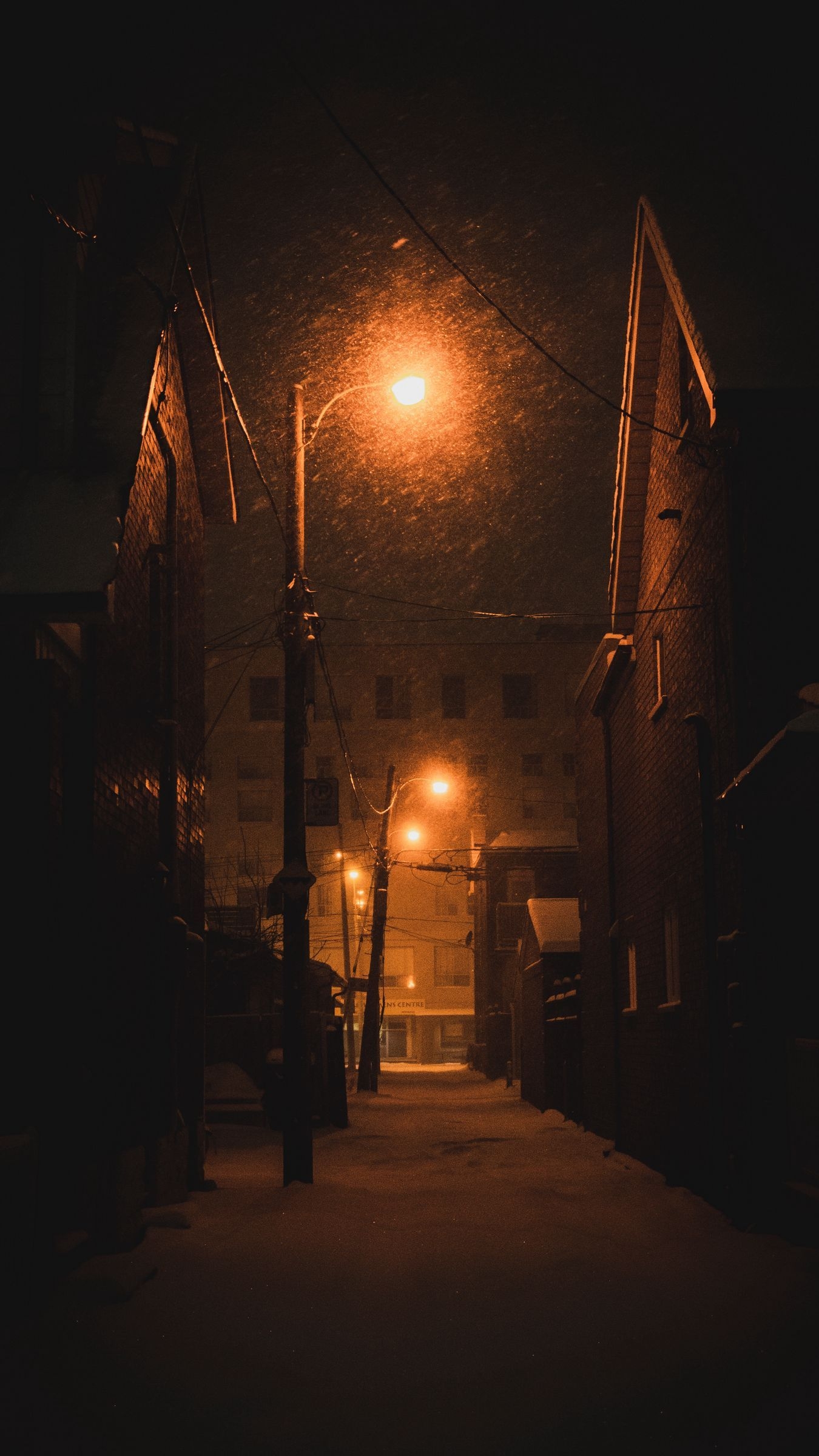 1350x2400 Download wallpaper  street, lights, night city, winter, dark iphone 8+/7+/6s+/for parallax HD background, Phone