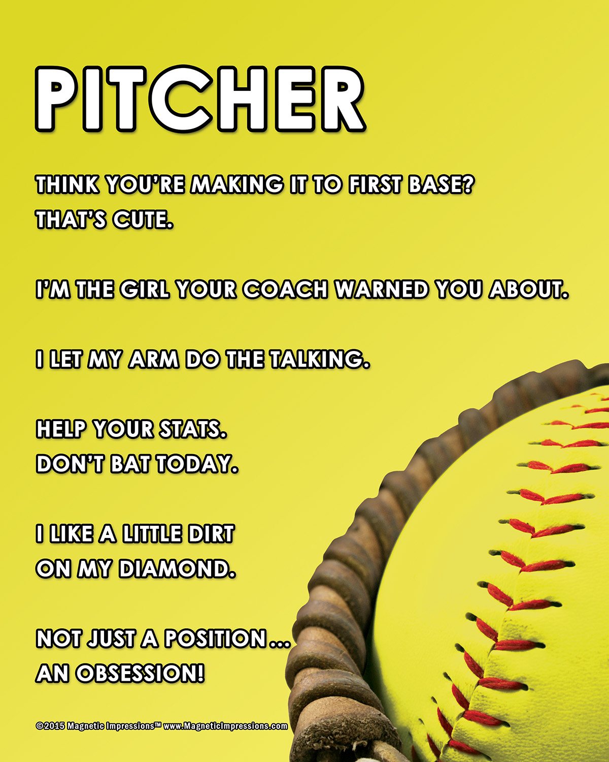 1200x1500 unframed softball pitcher glove 8 x 10 poster print, Phone