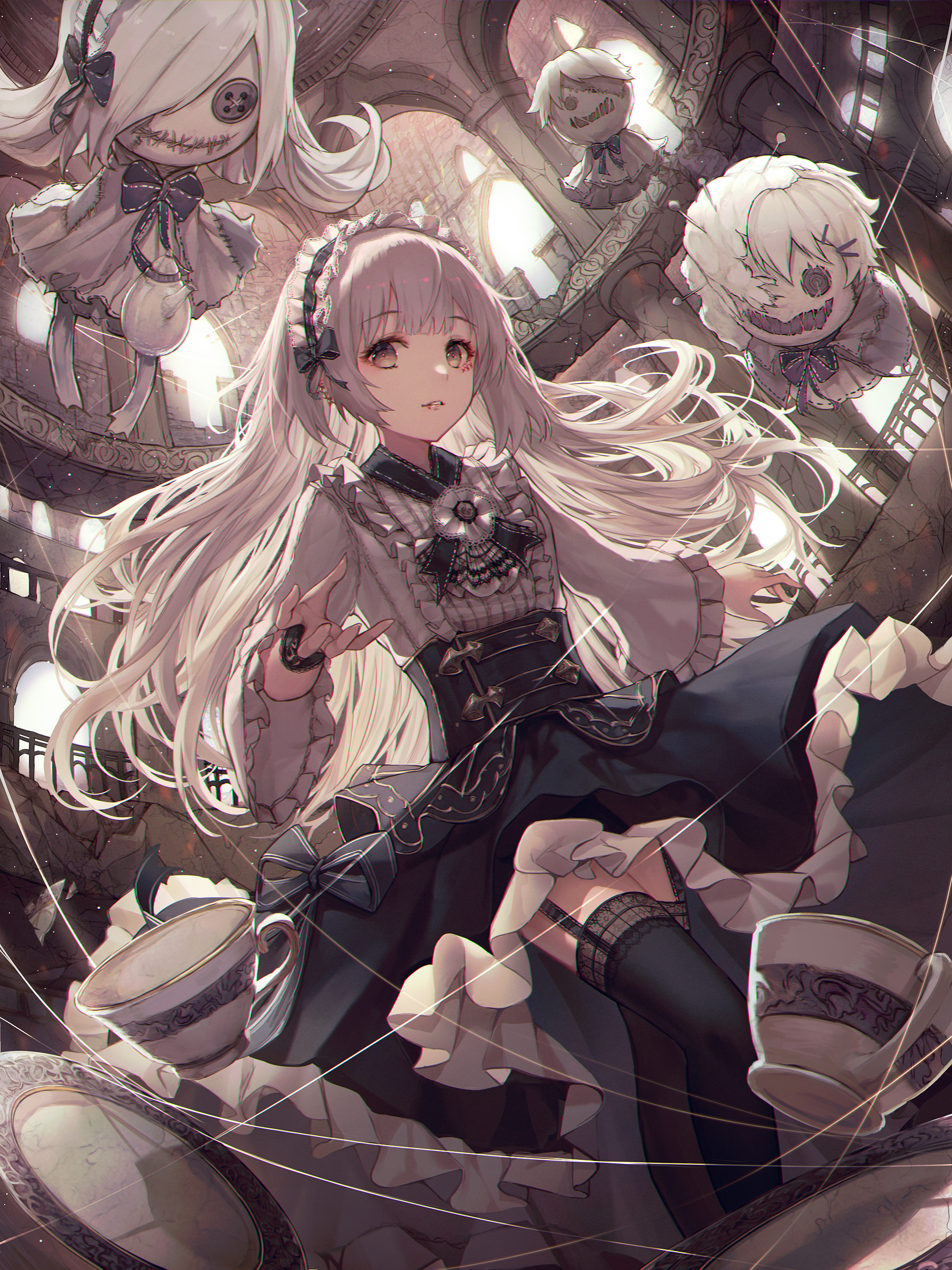 2000x2670 Wallpaper, anime girls, original characters, gothic lolita, Phone