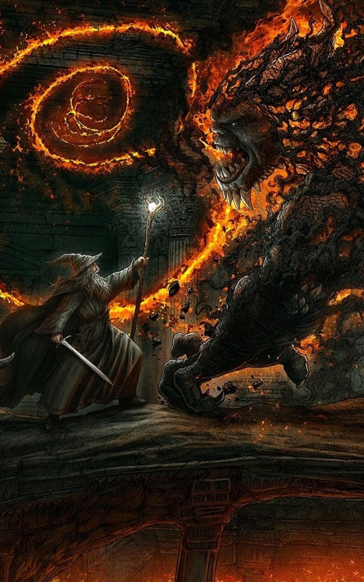 1200x1920 Download Lord Of The Rings, Balrog Wallpaper, Phone