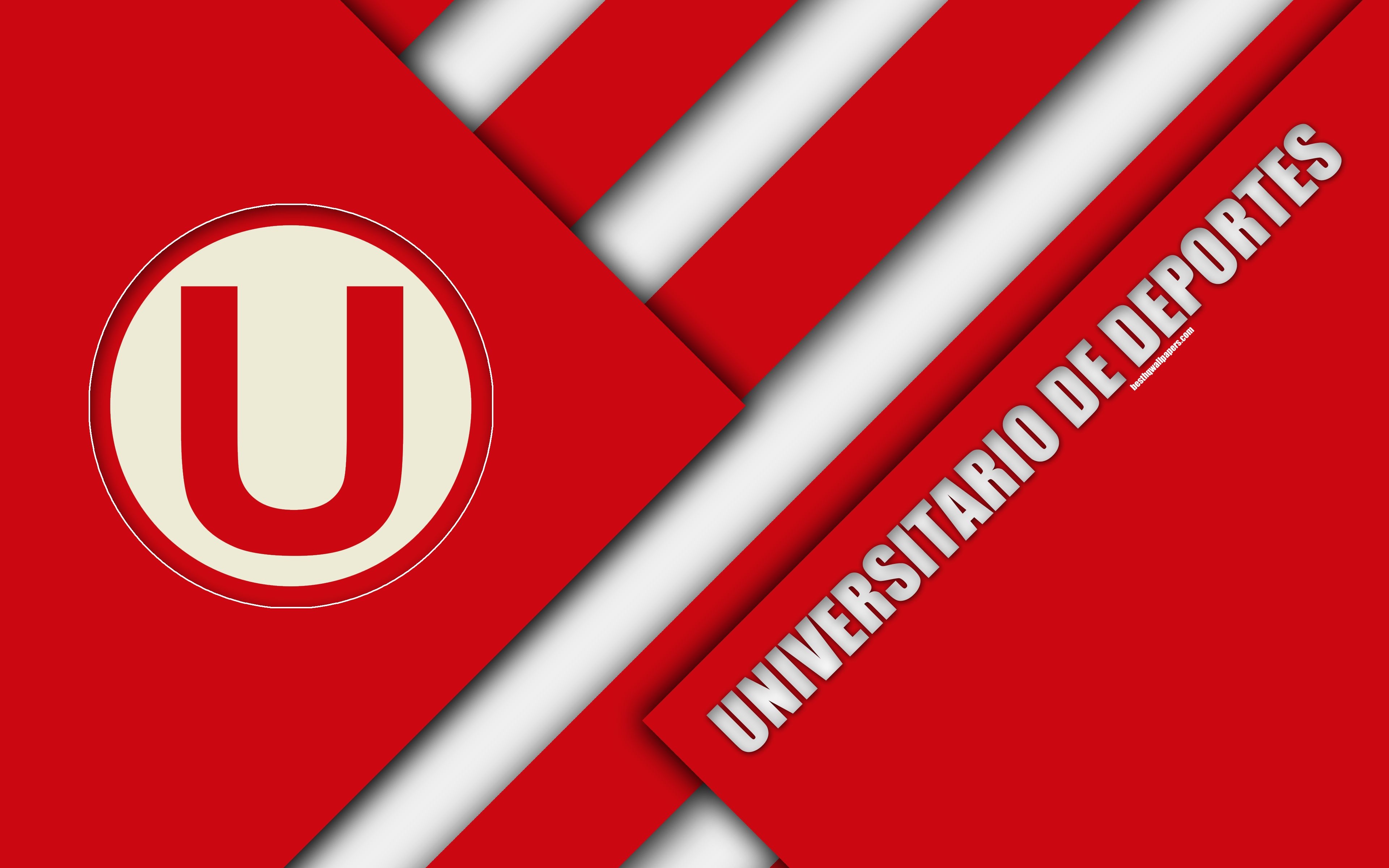 3840x2400 Club Universitario De Deportes, 4k, Logo, Red White, Desktop