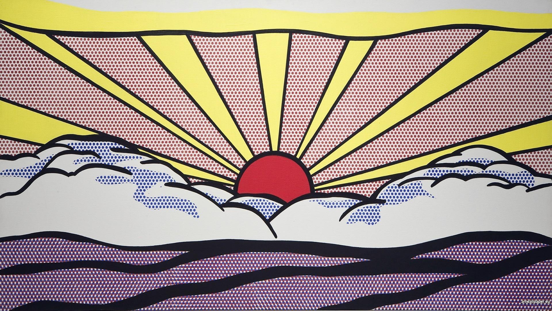 1920x1080 Roy lichtenstein artwork paintings pop art sunrise wallpaper, Desktop