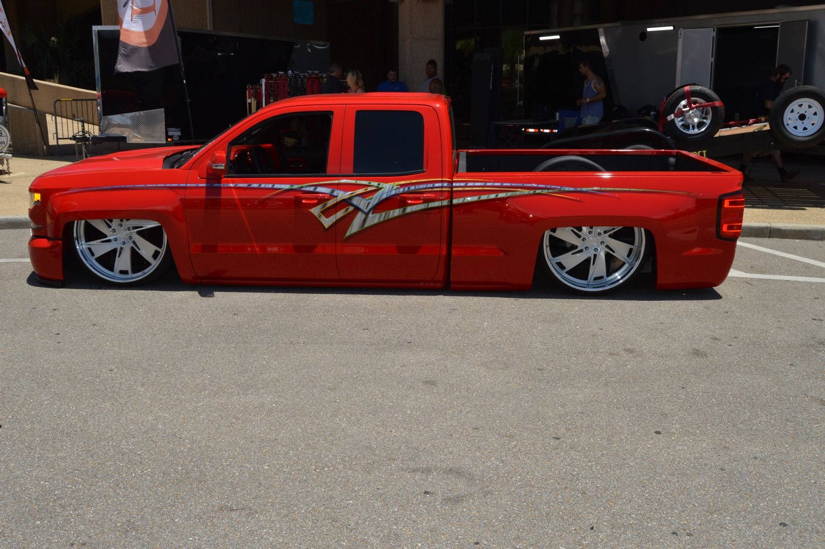 1630x1080 Download Super Low Red Dropped Truck Wallpaper, Desktop