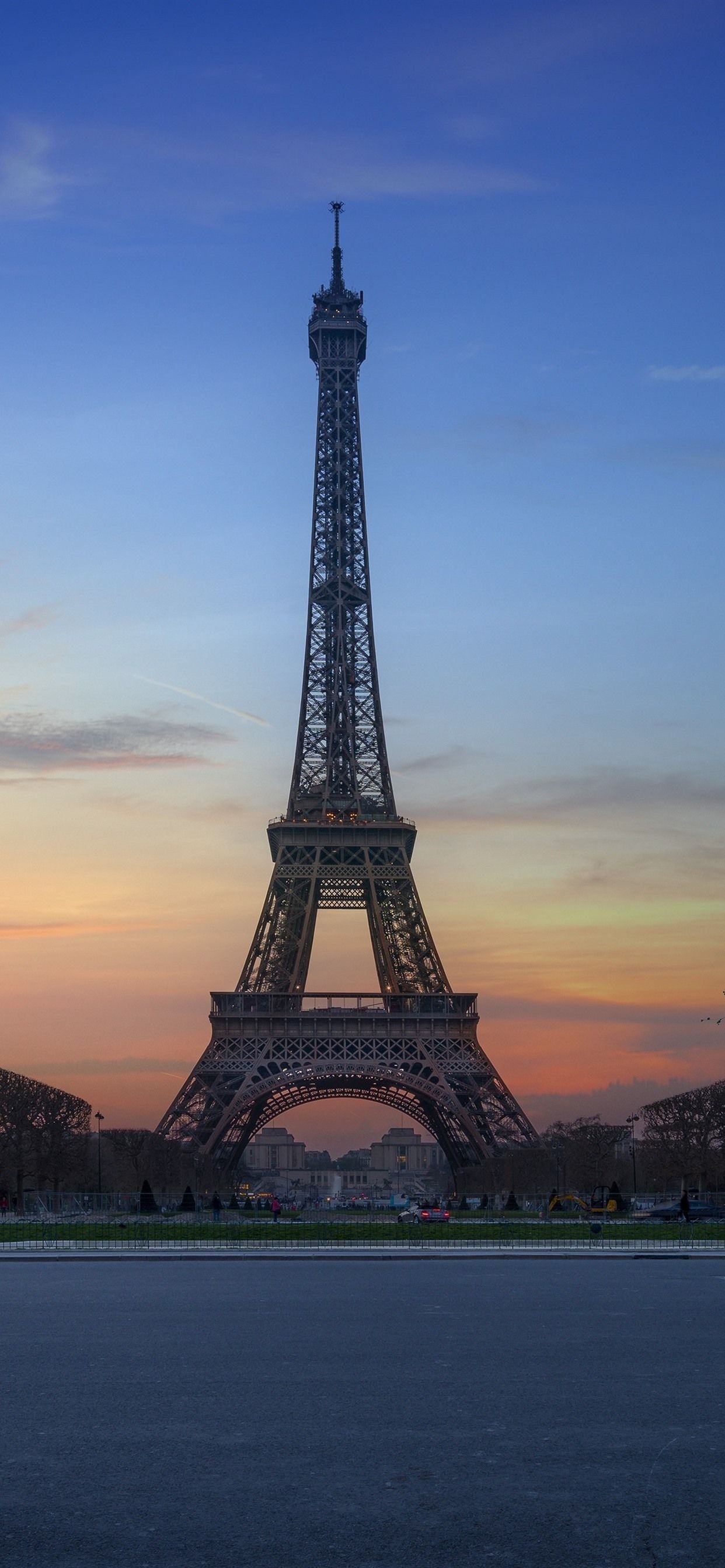 1250x2690 Wallpaper Eiffel Tower, night, trees, Paris, France 3840x2160 UHD 4K Picture, Image, Phone