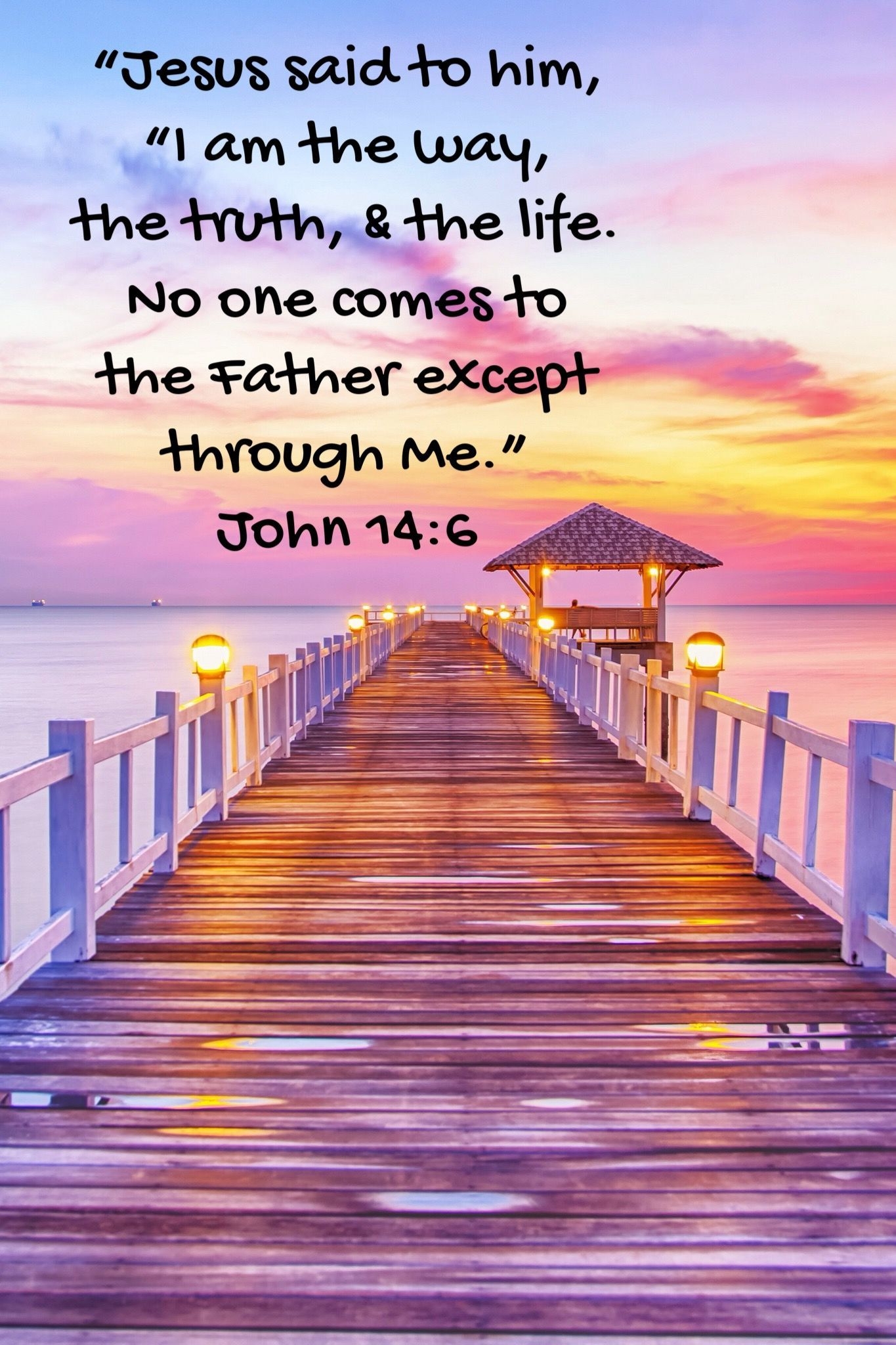 1370x2050 Bible verse John 14:6. Jesus is the Way, the Truth and the Life, Phone