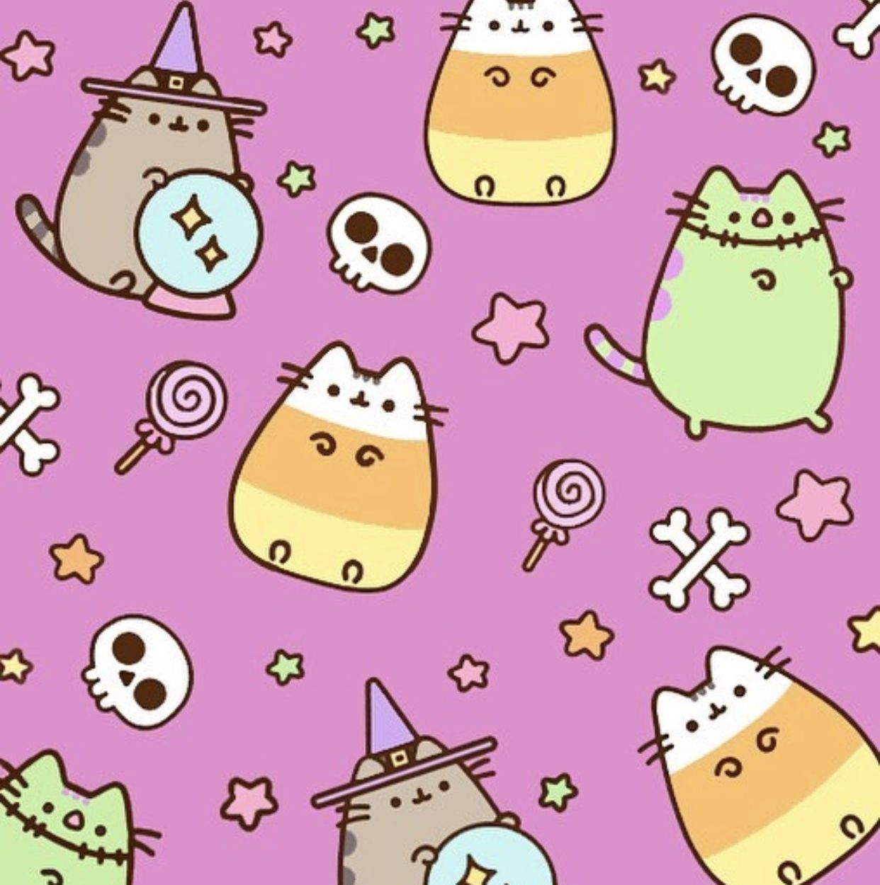 1250x1250 Pusheen Halloween Wallpaper Free Pusheen Halloween Background, Phone