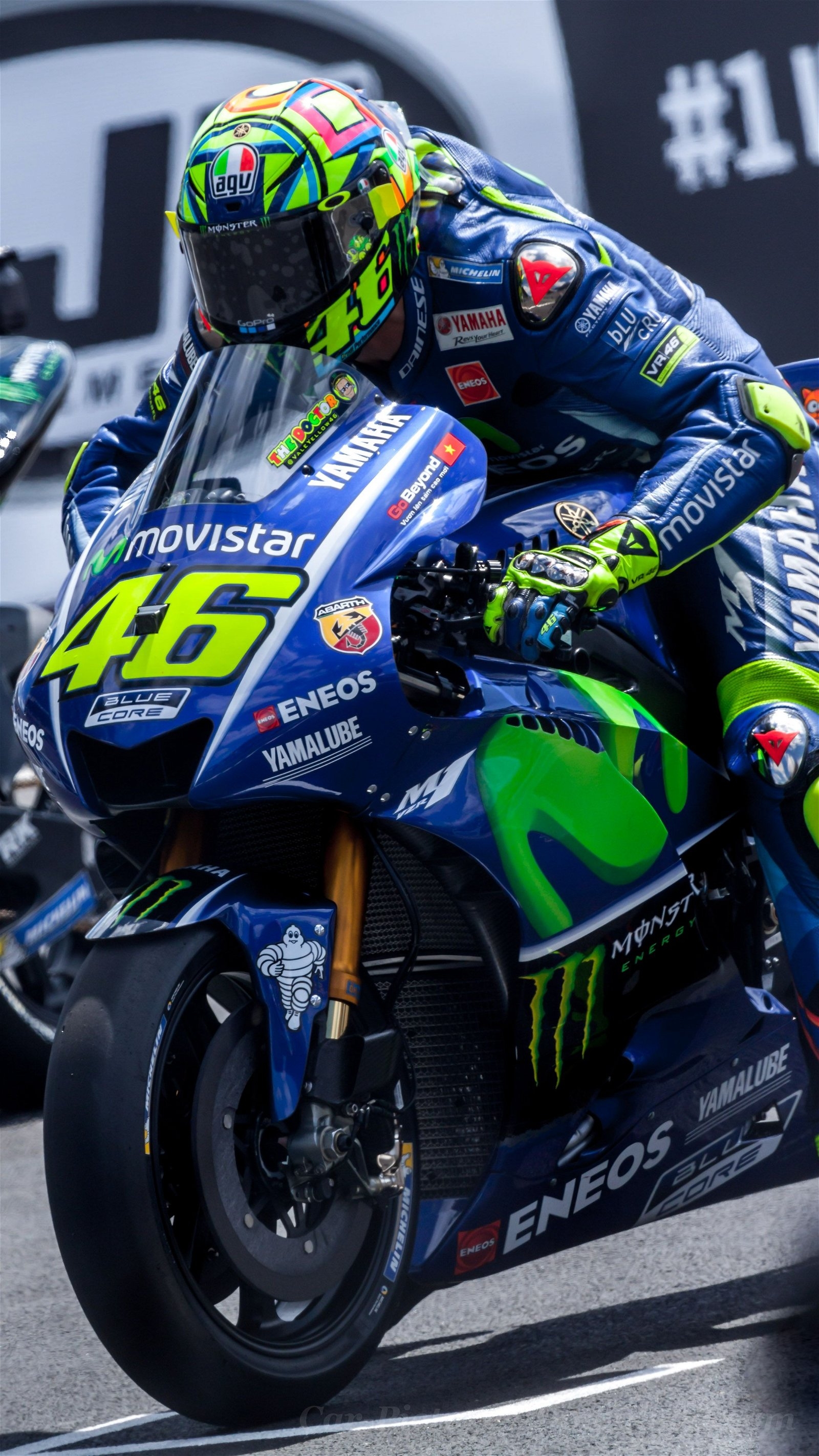 1600x2850 Valentino rossi with bike Wallpaper, Phone