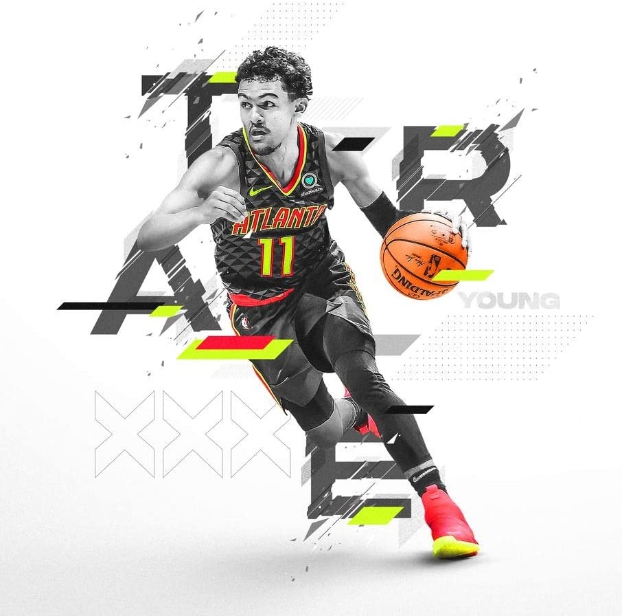 910x900 MasonArts Trae Young 24inch x 27inch Silk Poster Dunk and Shot Wallpaper Wall Decor Silk Prints for Home and Store: Home & Kitchen, Desktop