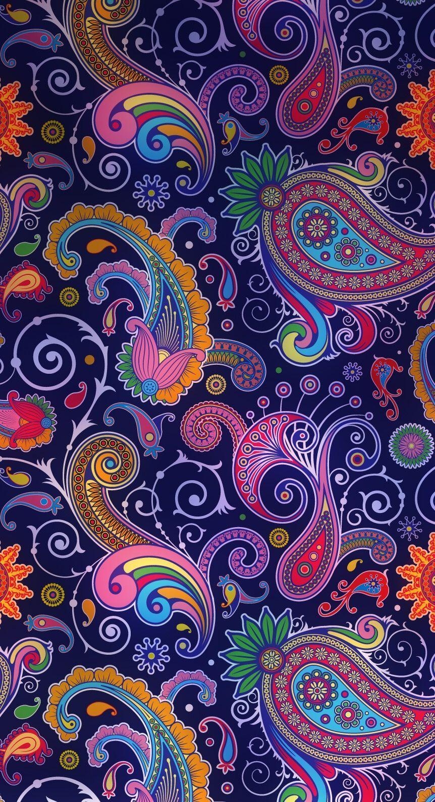 870x1590 purple paisley /. pattern / PAISLEY. Sketch ideas, Phone