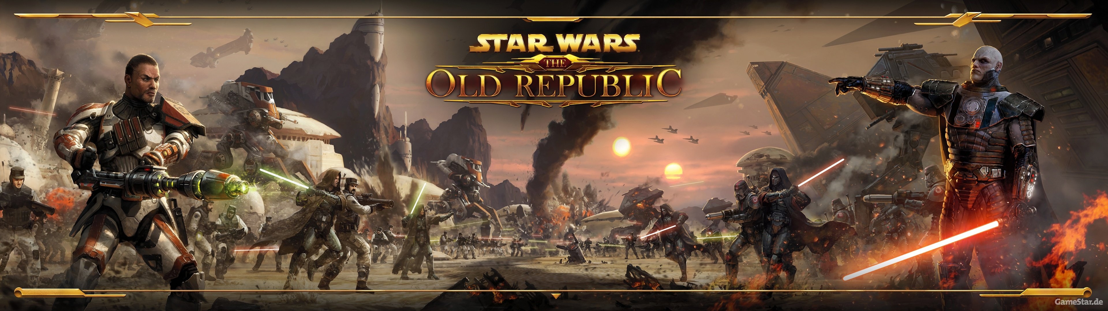 3840x1080 STAR WARS OLD REPUBLIC Mmo Rpg Swtor Fighting Sci Fi Wallpaperx1080, Dual Screen