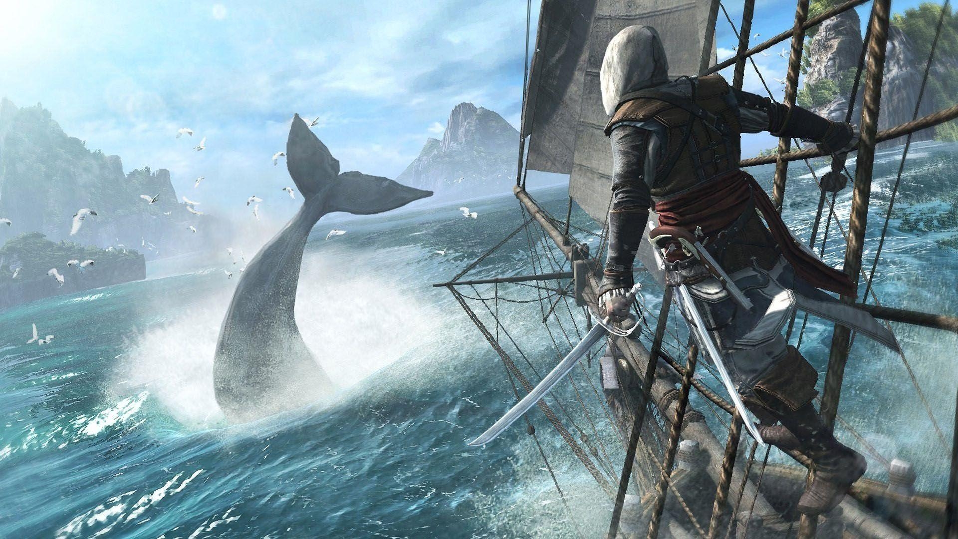 1920x1080 Edward chasing the whale, Assassin's Creed IV: Black Flag, Desktop