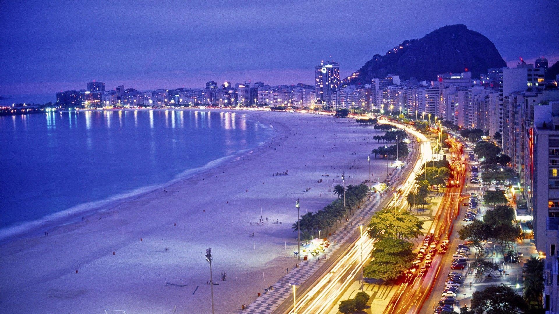 1920x1080 Rio de Janeiro Beach Night Wallpaper Download Wallpaper, Desktop