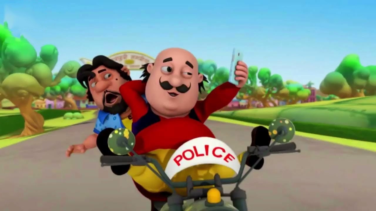 1280x720 Motu and John are taking photo on a motorcycle in Hindi Cartoon. Youtube Channel For Kids Video, Desktop