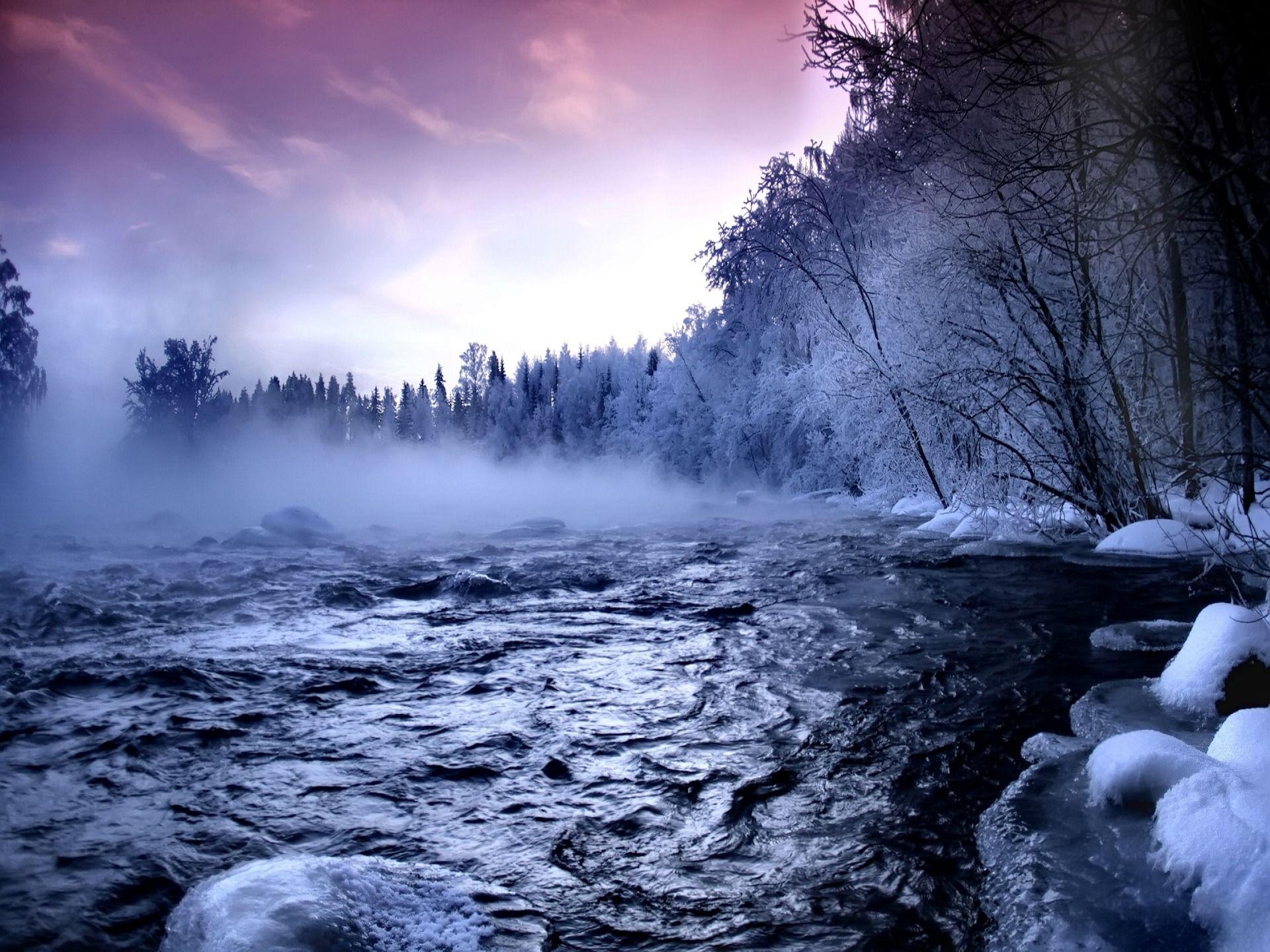 1920x1440 Winter river Wallpaper Winter Nature Wallpaper in jpg format, Desktop