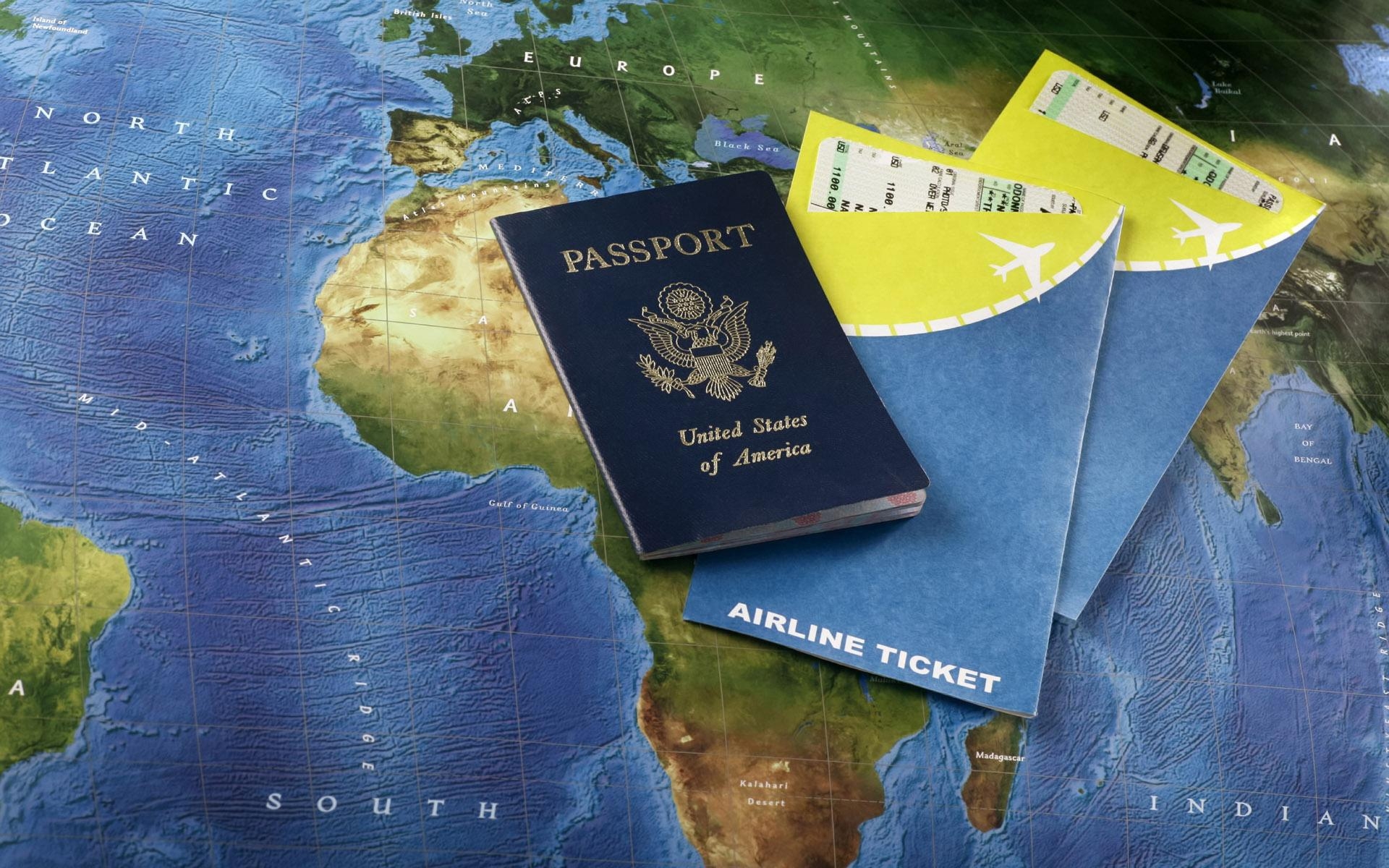 1920x1200 Passport Visa plane ticket wallpaper and image, Desktop