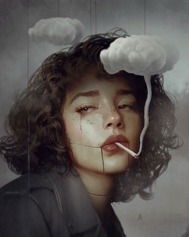 800x1000 sad girls smoke a lot, Phone