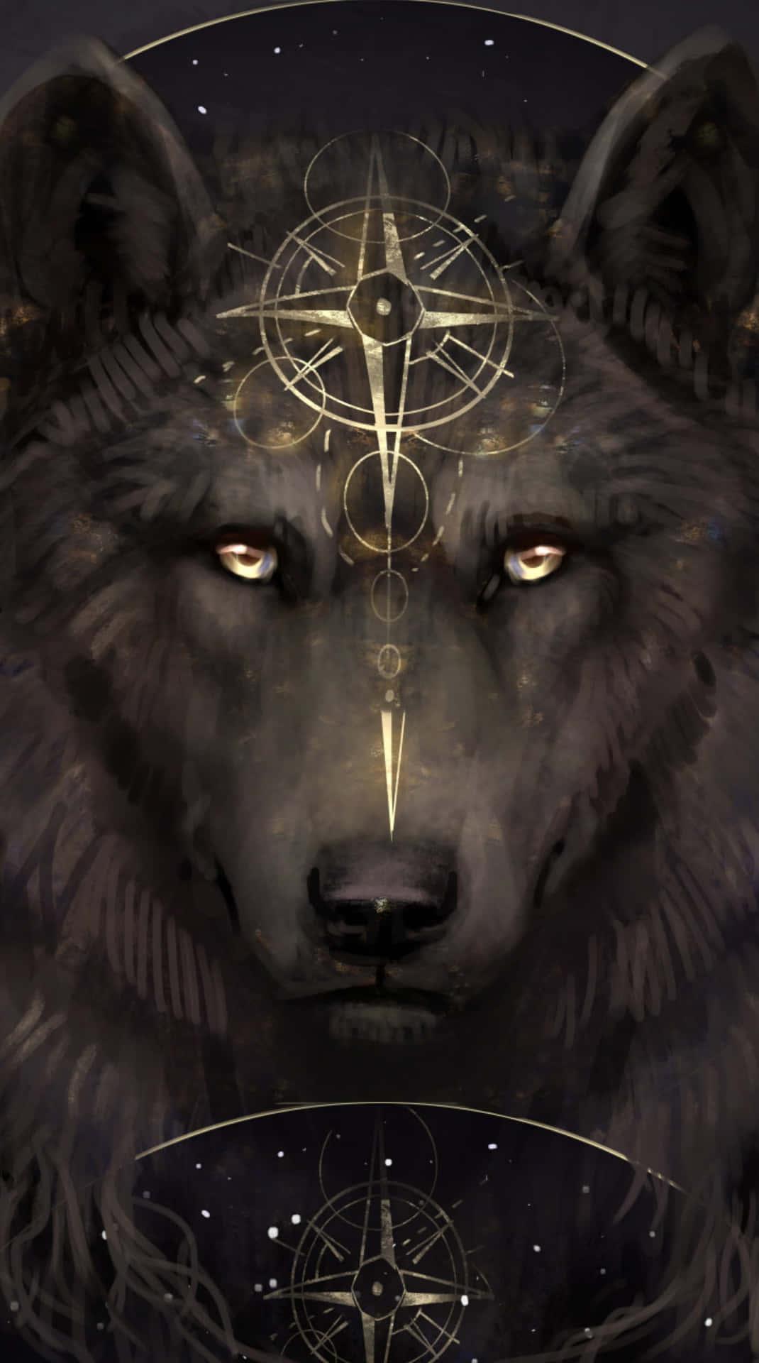 1070x1920 Majestic Tribal Wolf Wallpaper, Phone