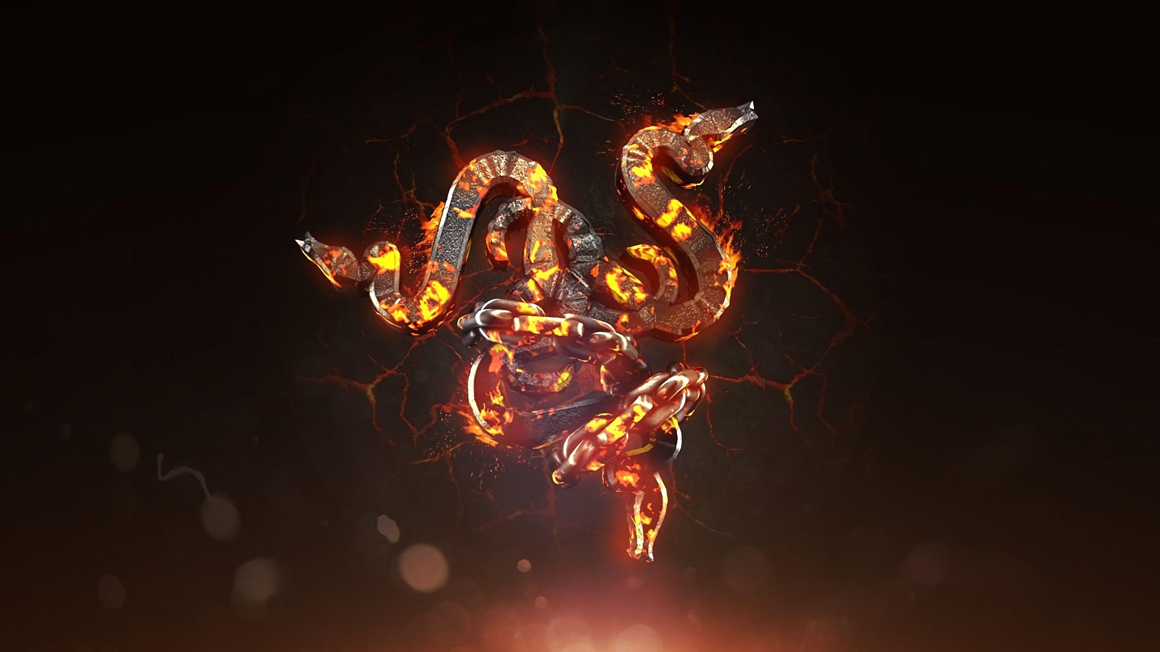 3840x2160 Razer Flaming Hot Logo 4K wallpaper, Desktop