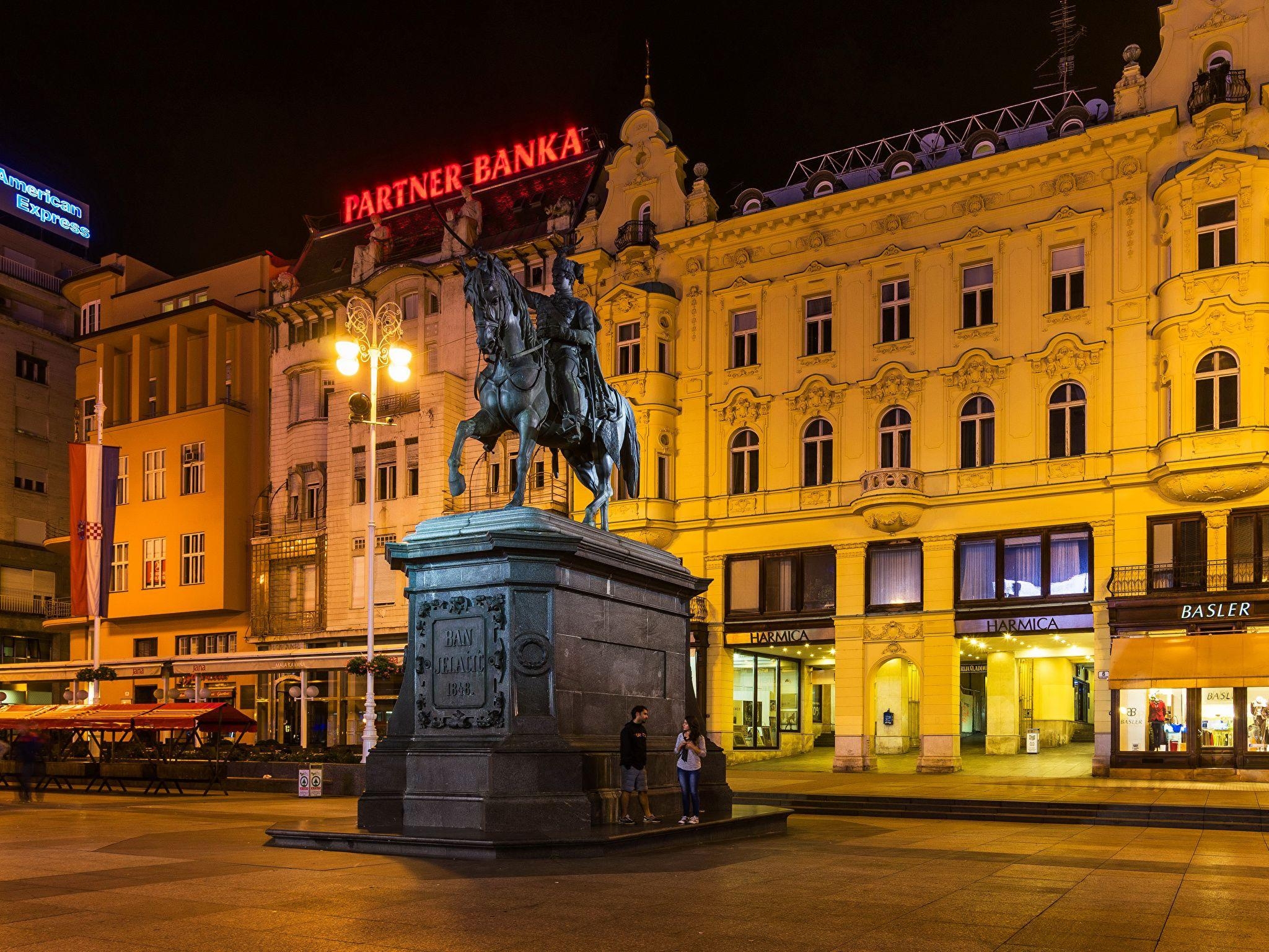 2050x1540 Picture City of Zagreb Croatia Monuments Street lights, Desktop