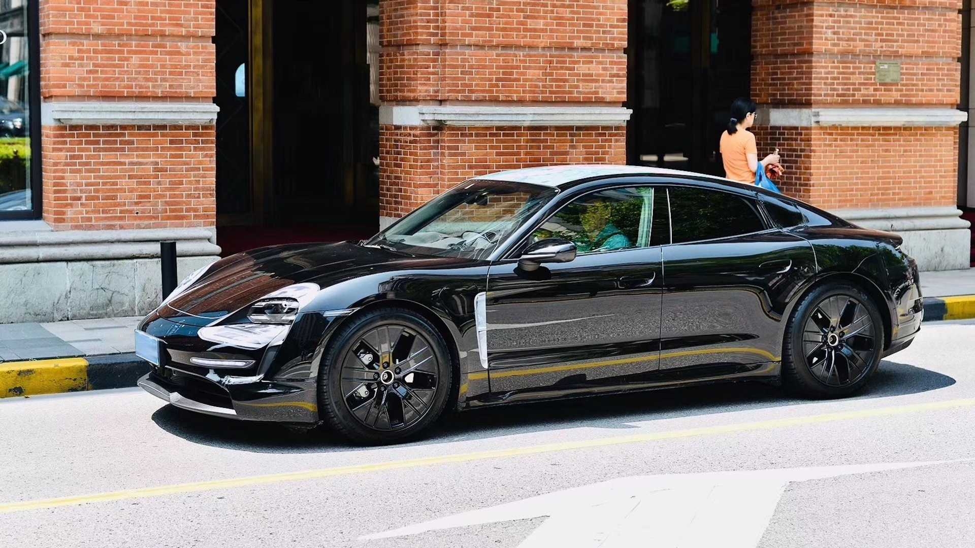 1920x1080 Porsche Taycan Caught Almost Completely Uncovered In Shanghai, Desktop