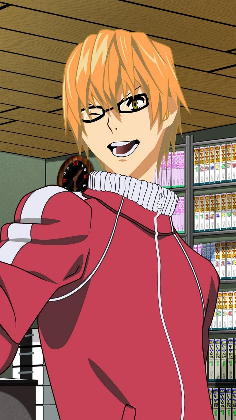 800x1420 Download wallpaper  bakuman, akito takagi, glasses, blonde, Phone