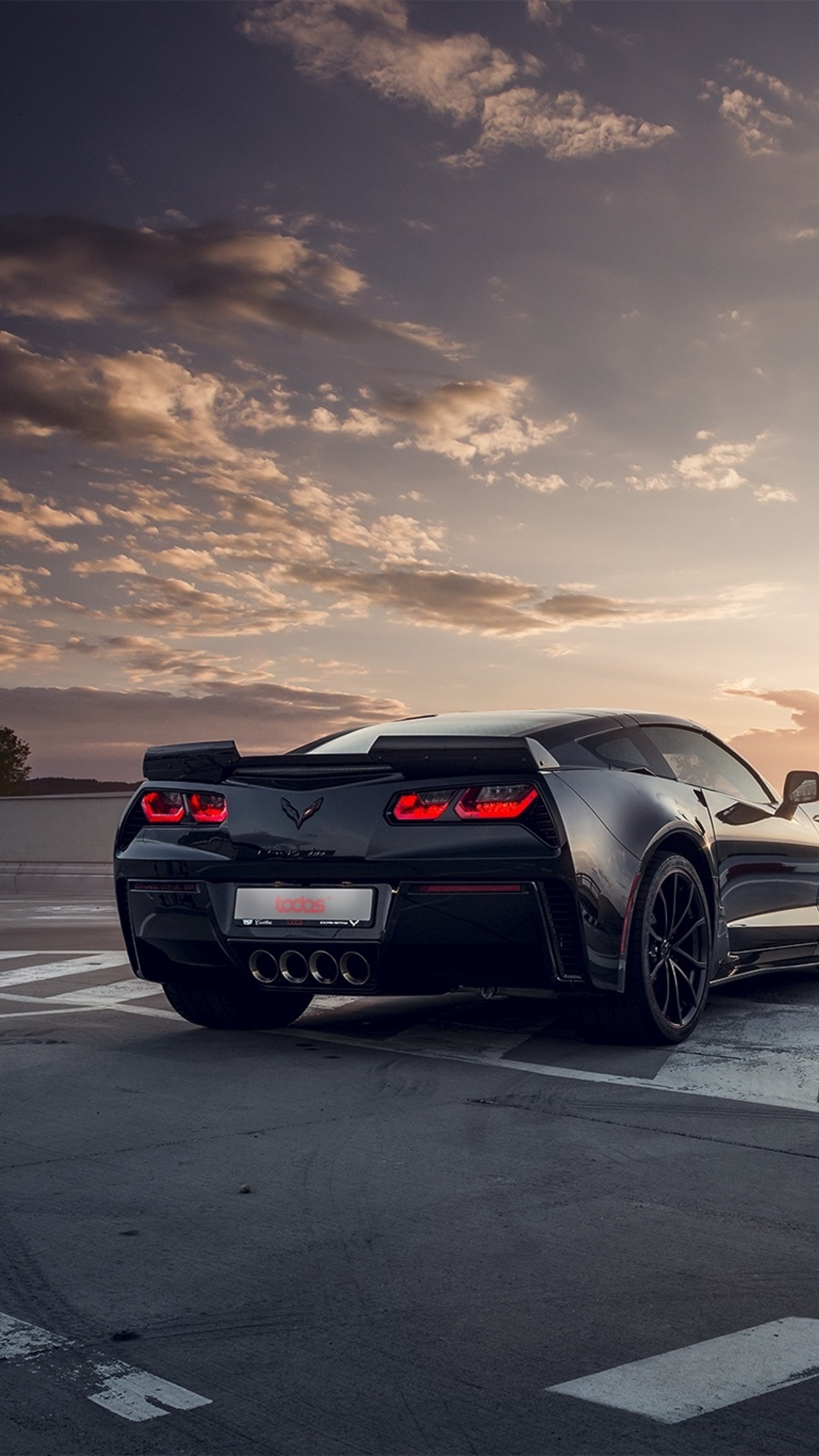 2160x3840 Black Corvette Rear Sony Xperia X, XZ, Z5 Premium HD 4k Wallpaper, Image, Background, Photo and Picture, Phone