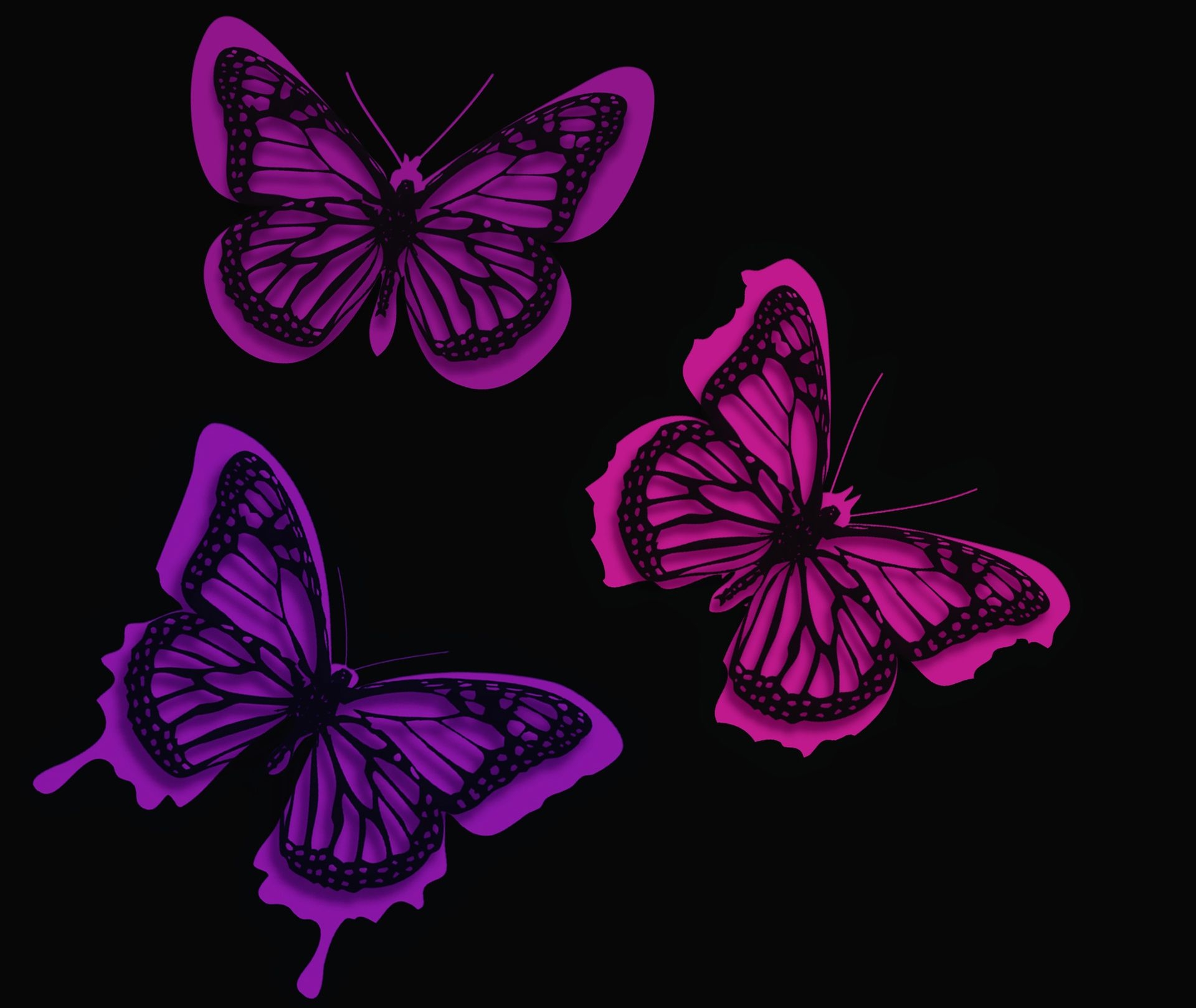 1920x1620 Pink Butterflies Artistic Neon Butterfly Wallpaper & Background Download, Desktop