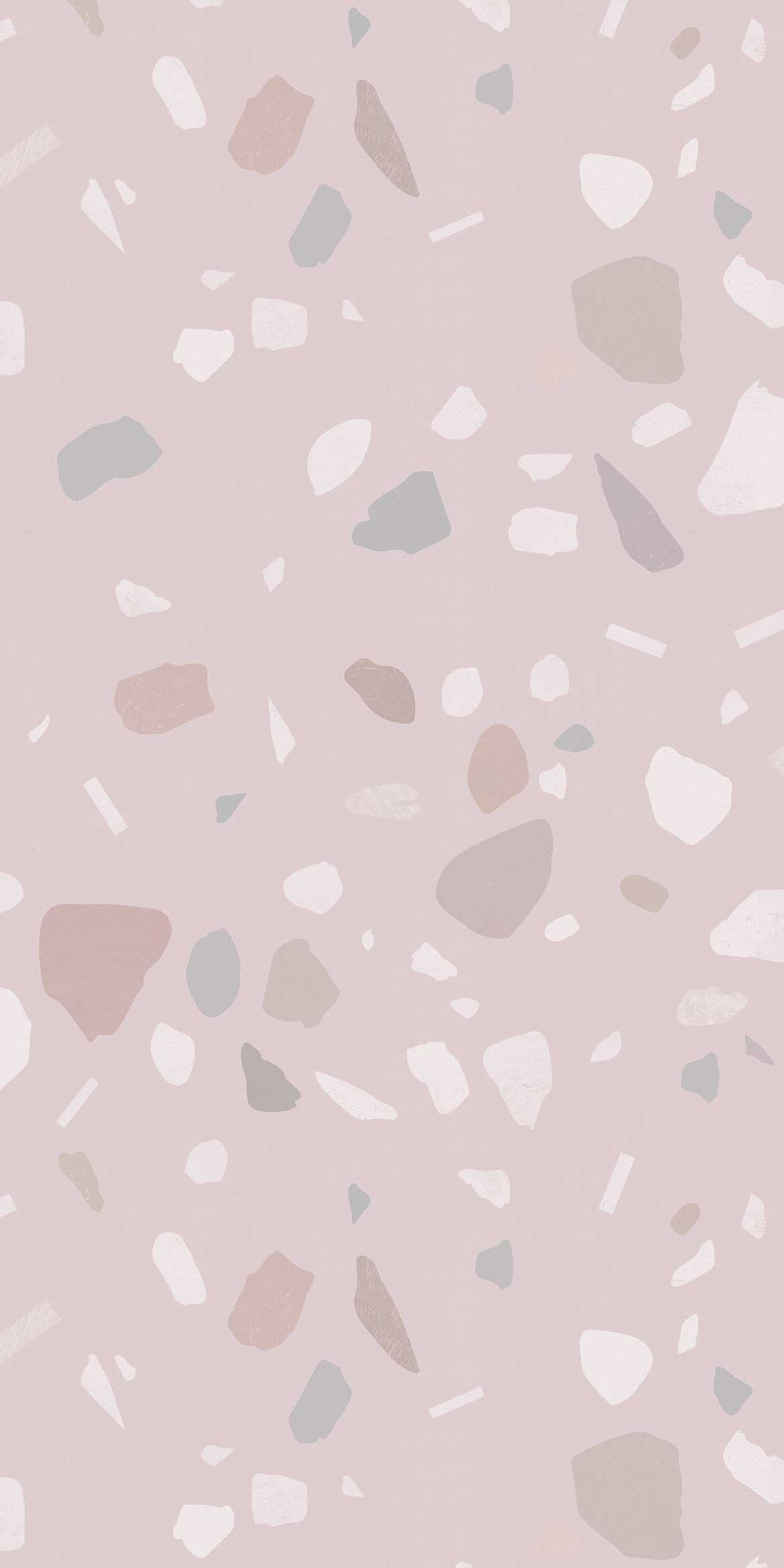 1170x2340 Pink & Cream Terrazzo Wallpaper, Phone