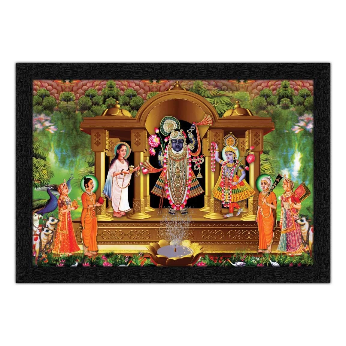 1160x1160 ARTAMORI Shrinathji with Mahaprabhuji and Yamunaji Painting with Synthetic Frame: Amazon.in: Home & Kitchen, Phone