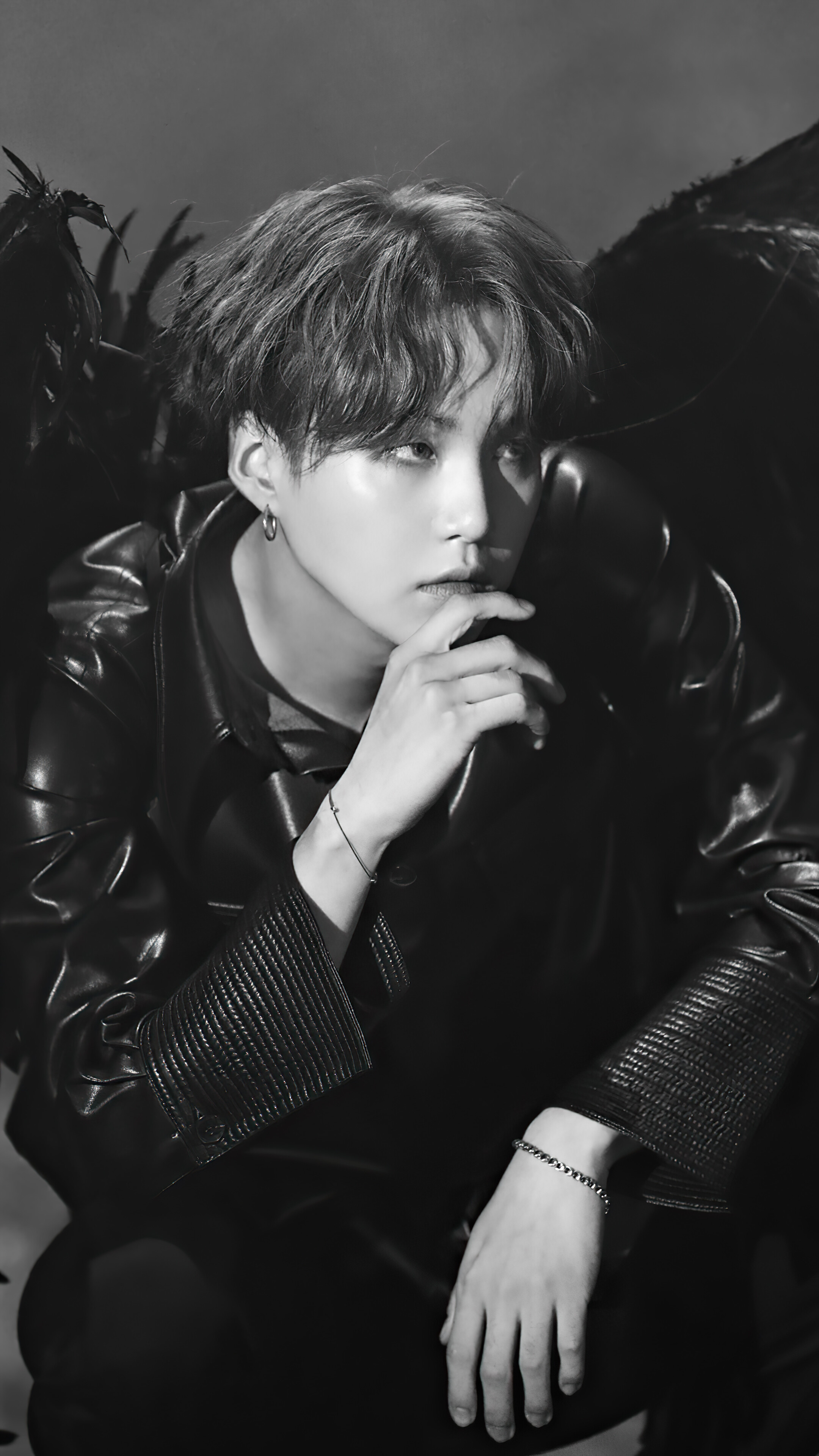 2160x3840 BTS, Suga, Black Wings, Map, Phone