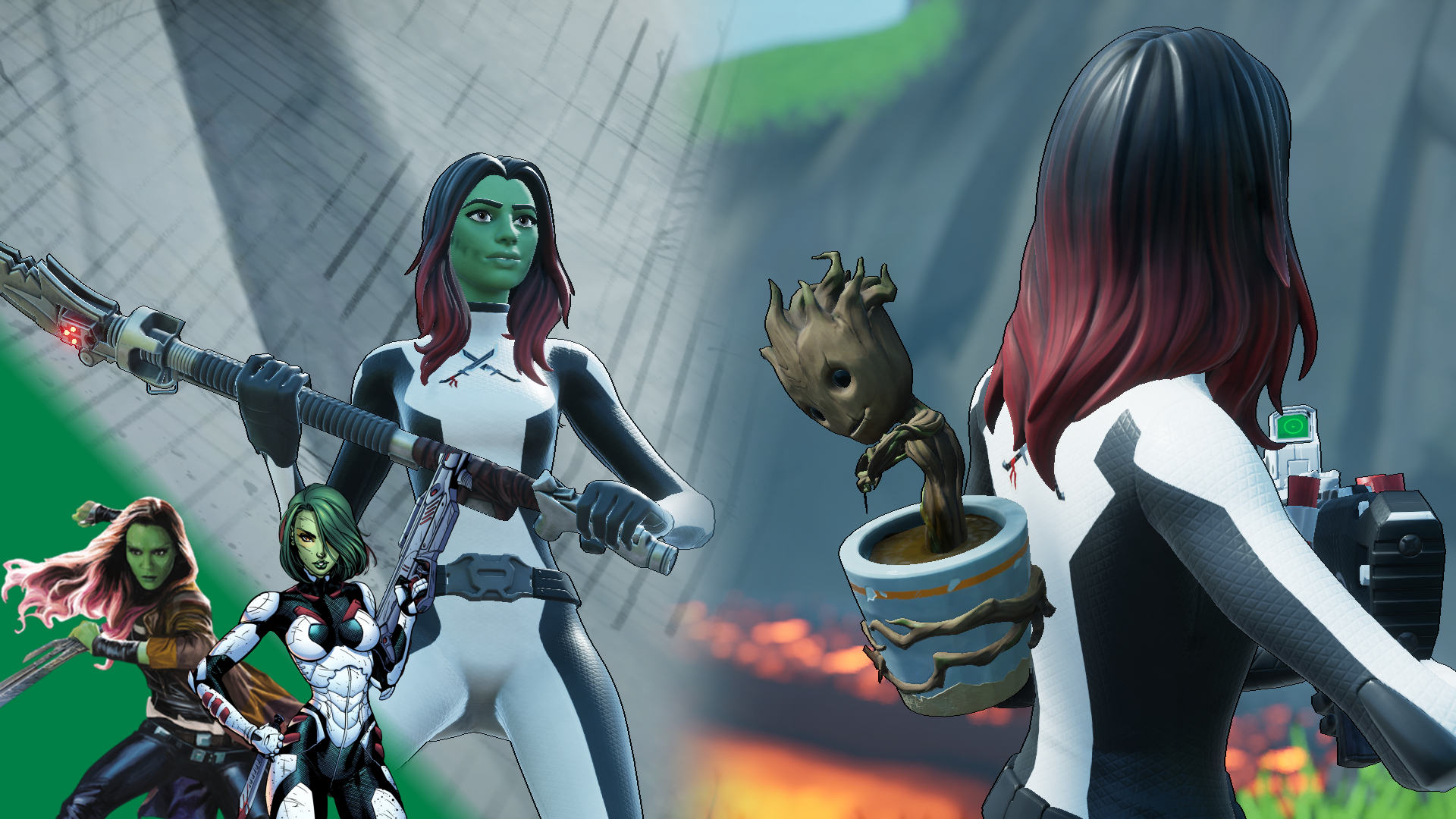 1920x1080 I Am Going To Die Surrounded By The Biggest Idiots In The Galaxy.” (Gamora) [ Joltara / Sapling Groot / Vibro Scythe / Echoes ]: FortniteFashion, Desktop