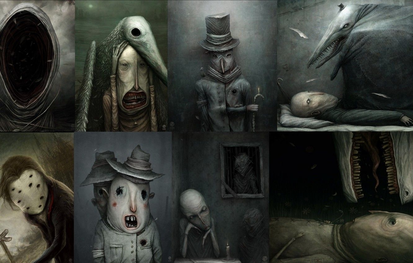 1340x850 Wallpaper horror, art, creepy, surreal, anton semenov image for desktop, section фантастика, Desktop