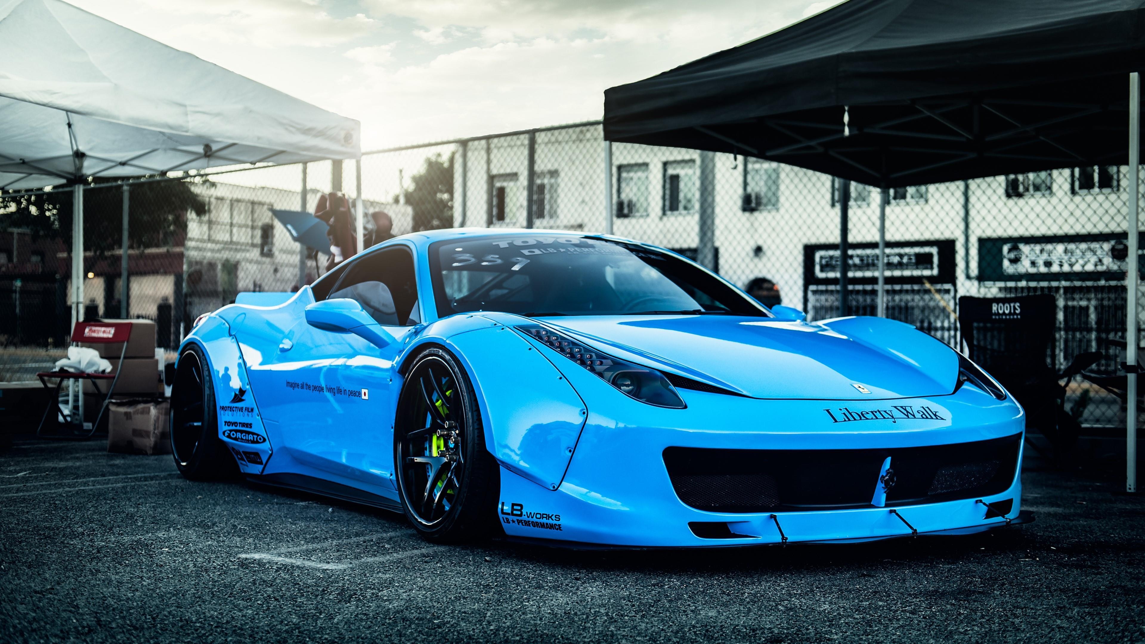 3840x2160 Blue Ferrari 458 4K UltraHD Wallpaper. Wallpaper Studio 10. Tens, Desktop