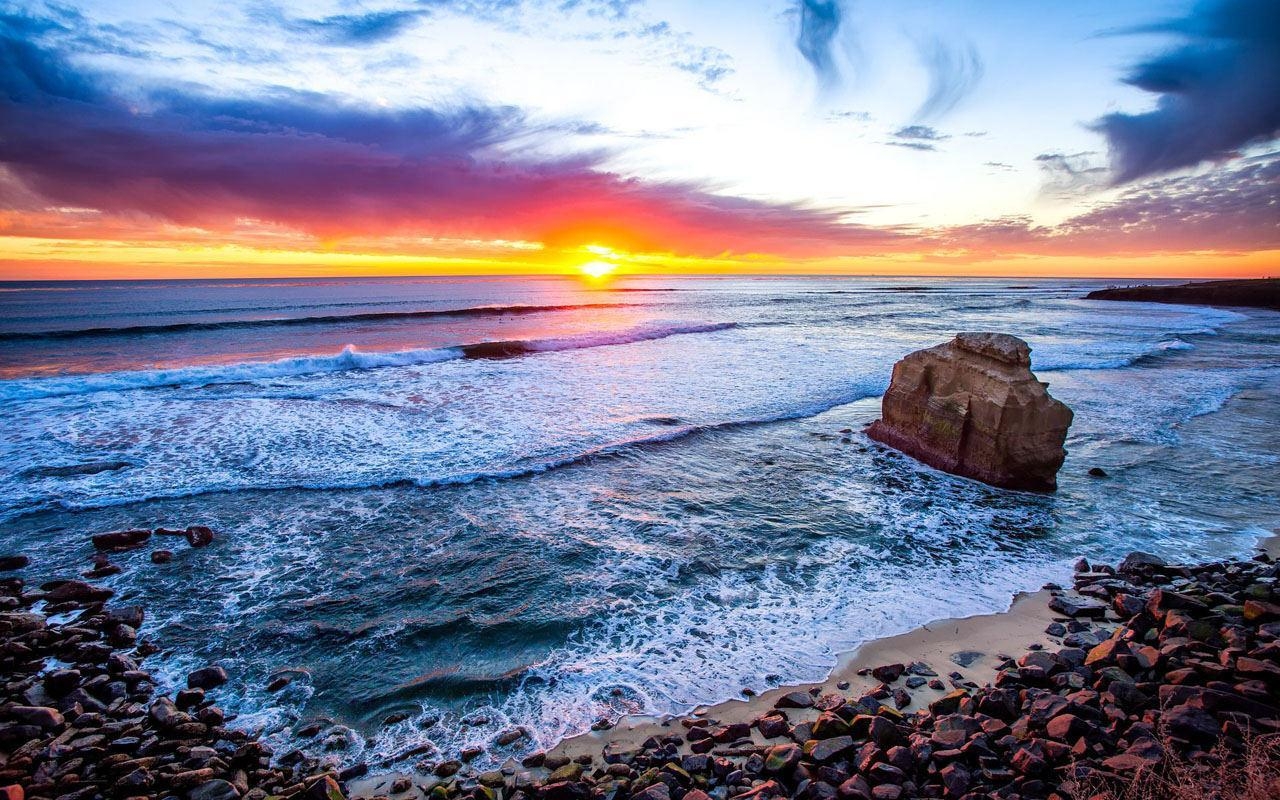 1280x800 Ocean Sunset Wallpaper Download WD4OB, Desktop