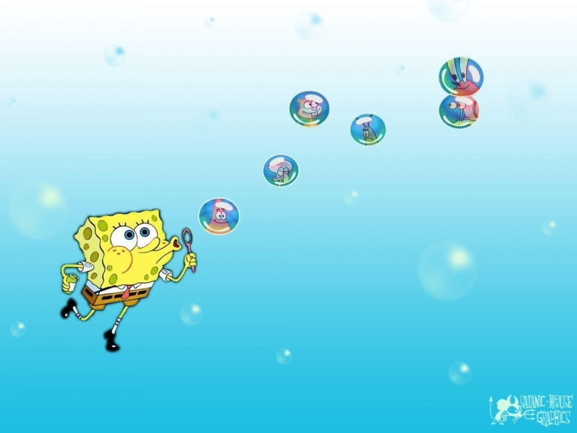 1920x1440 Spongebob Flower Sky Background, Desktop