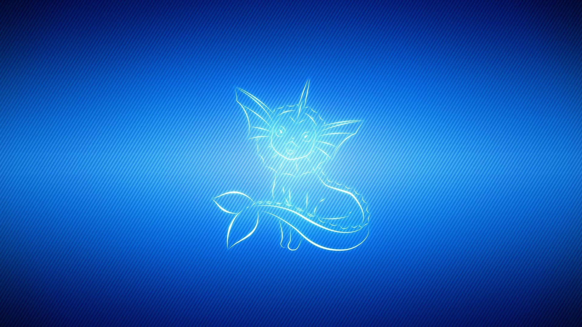 1920x1080 Download Wallpaper  Vaporeon, Light, Line, Pokemon blue, Desktop