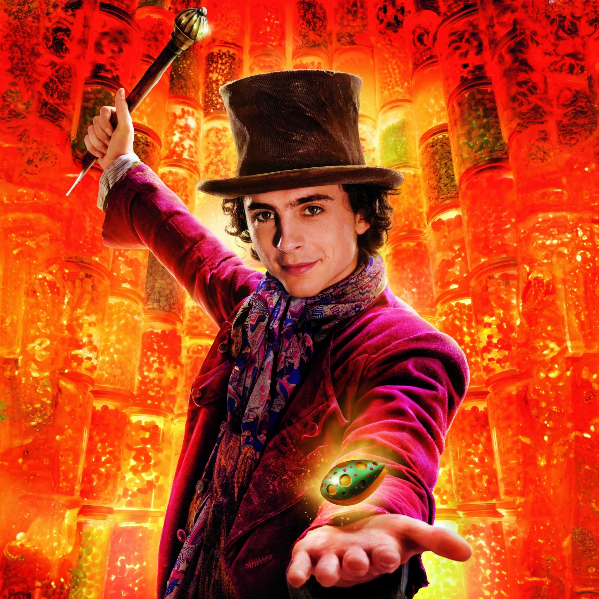 2050x2050 Chalamet as Wonka 2023 5K Wallpaper, Phone