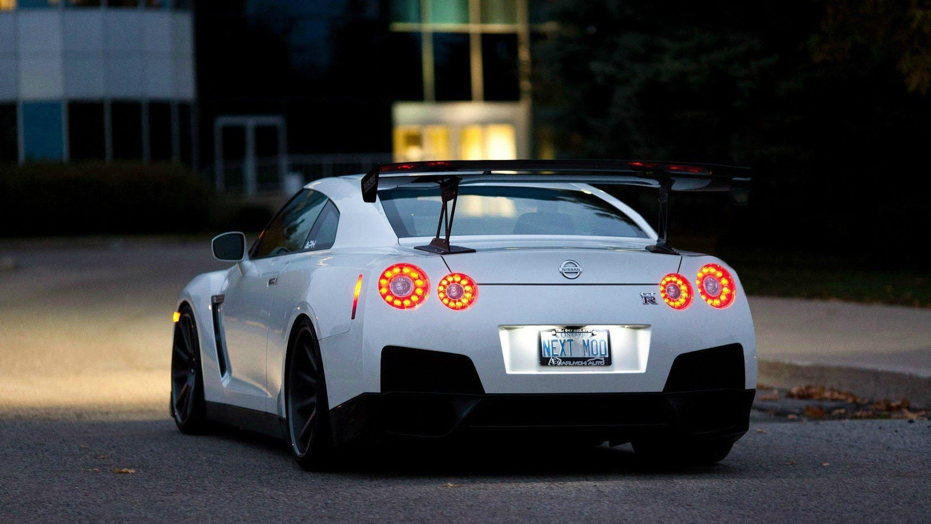 1920x1080 Nissan GTR R35 white car at evening 4k Desktop Wallpaper Cars, Desktop