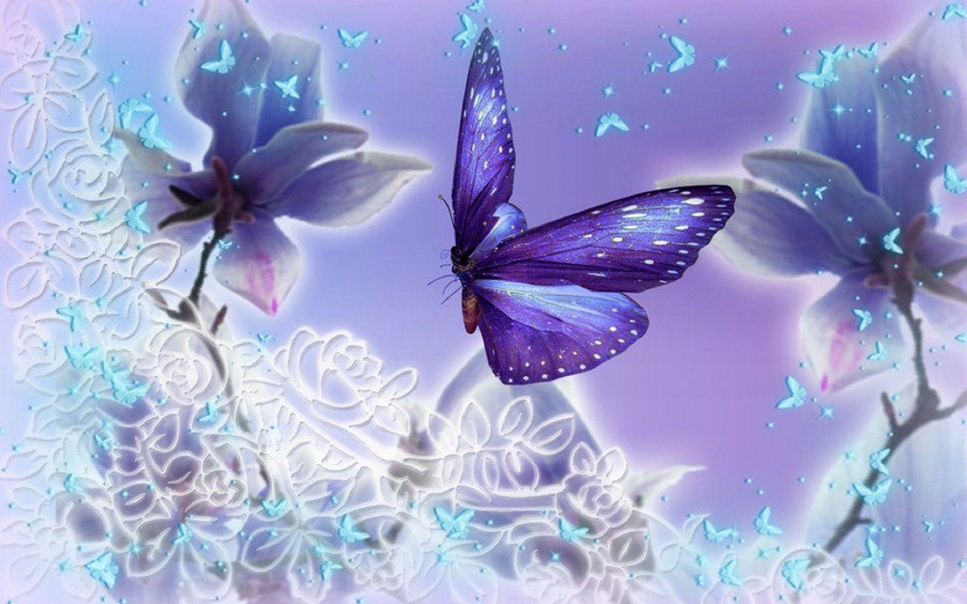 1920x1200 Blue and Purple Butterflies Wallpaper Free Blue and Purple, Desktop