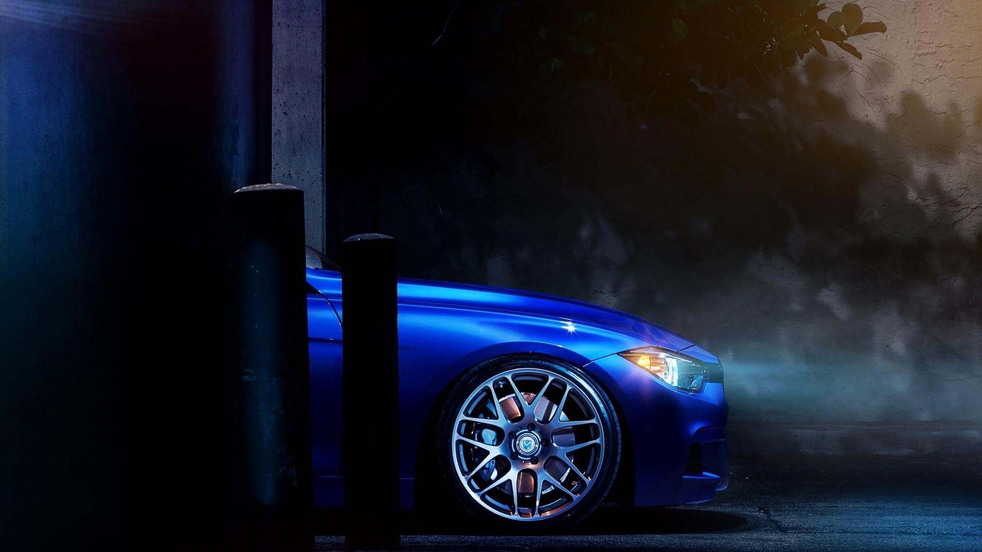 1920x1080 night, cars, rims, BMW 3 Series, headlights wallpaper, Desktop