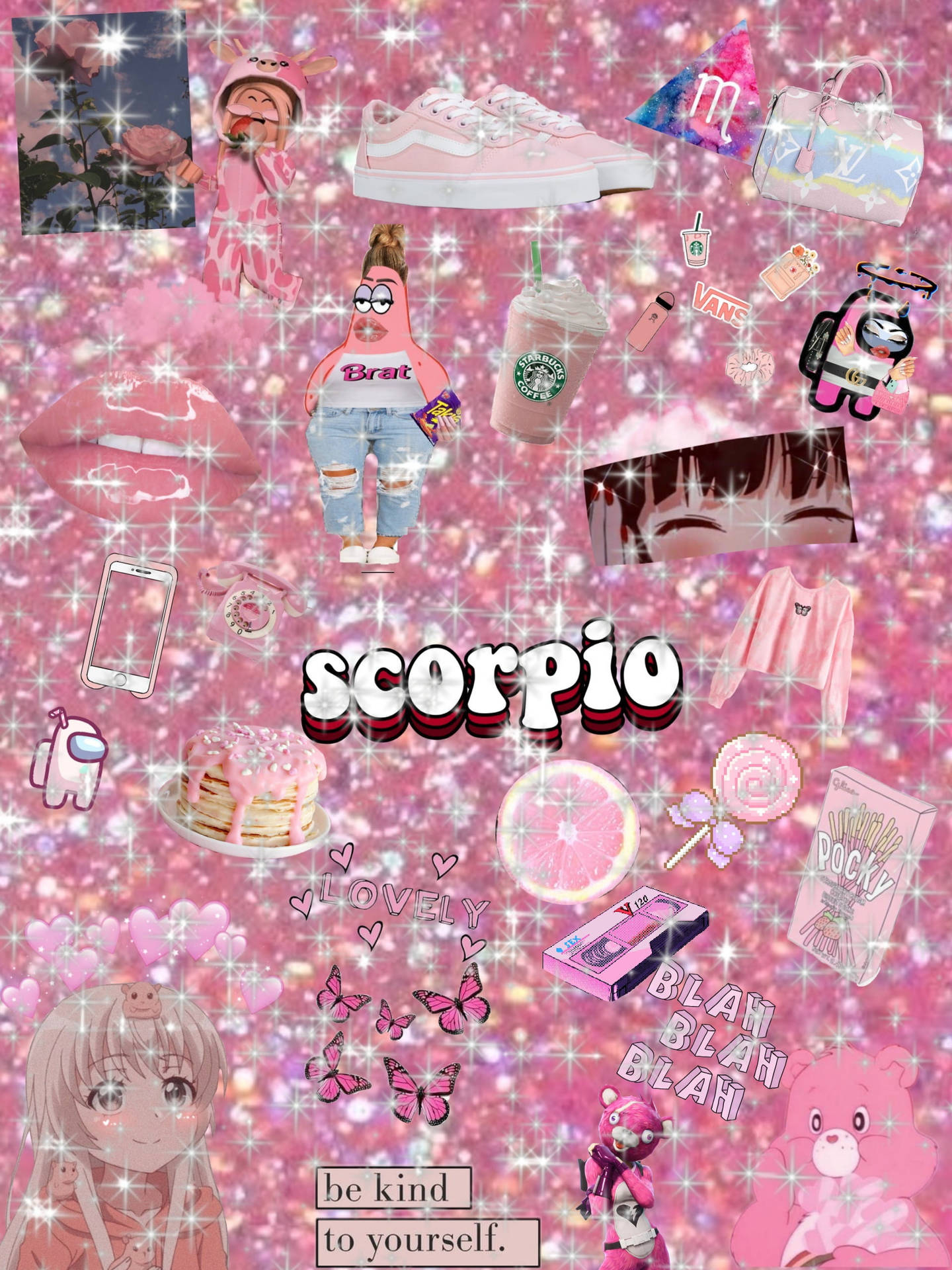 1440x1920 Download Sparkly Pink Scorpio Aesthetic Wallpaper, Phone