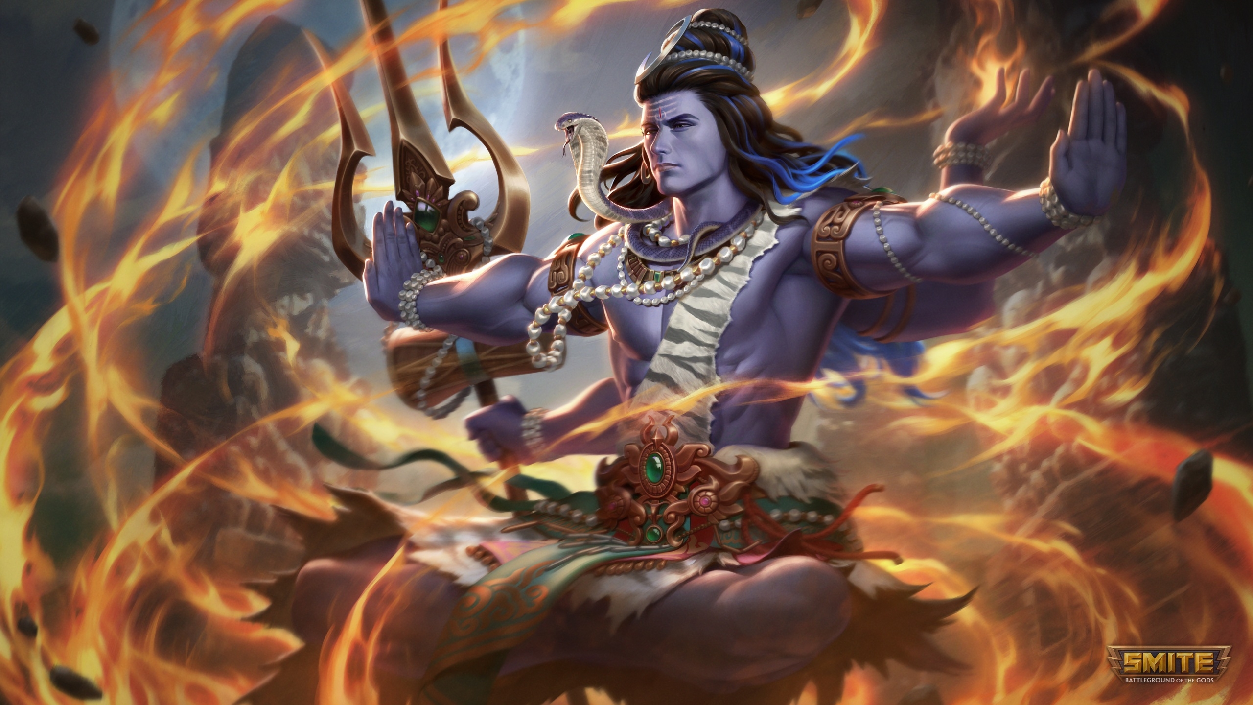 2560x1440 Lord Shiva Wallpaper 4K, The Destroyer, Smite, 2022 Games, Desktop