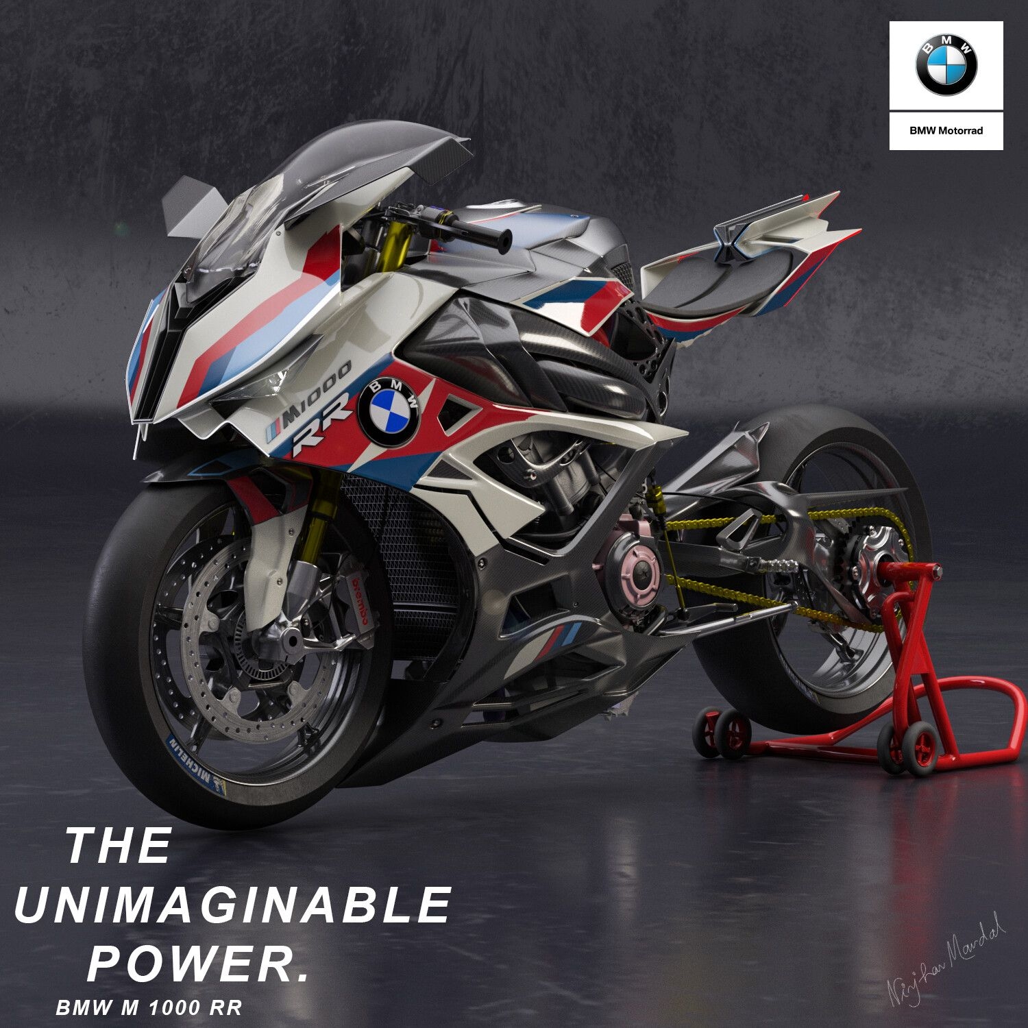 1500x1500 BMW M1000RR. Electric Supercharged Bike Design, Phone