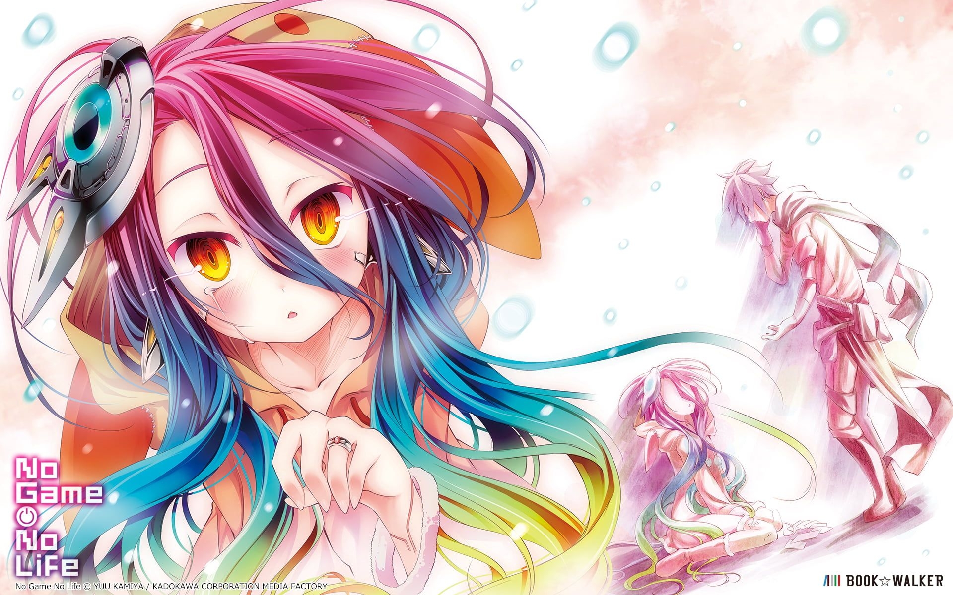 1920x1200 No Game No Life Shiro illustration, white background, blushing, Desktop